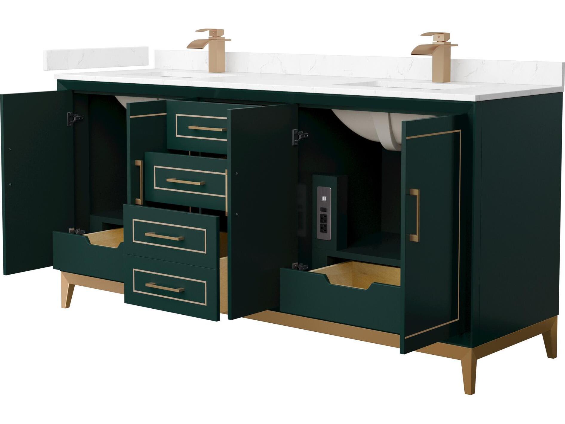 Wyndham Collection Marlena 72" Green Vanity