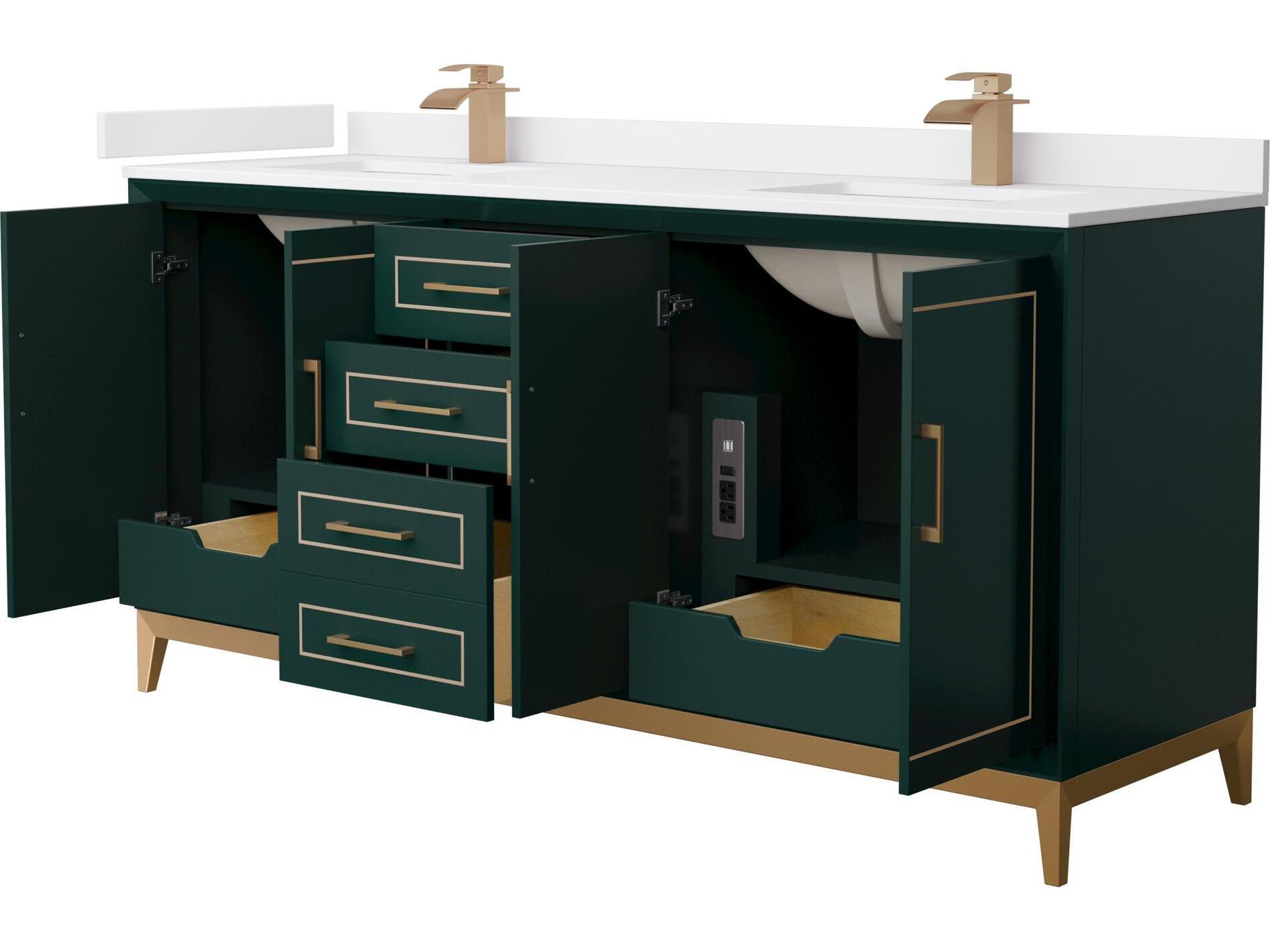 Wyndham Collection Marlena 72" Green Vanity