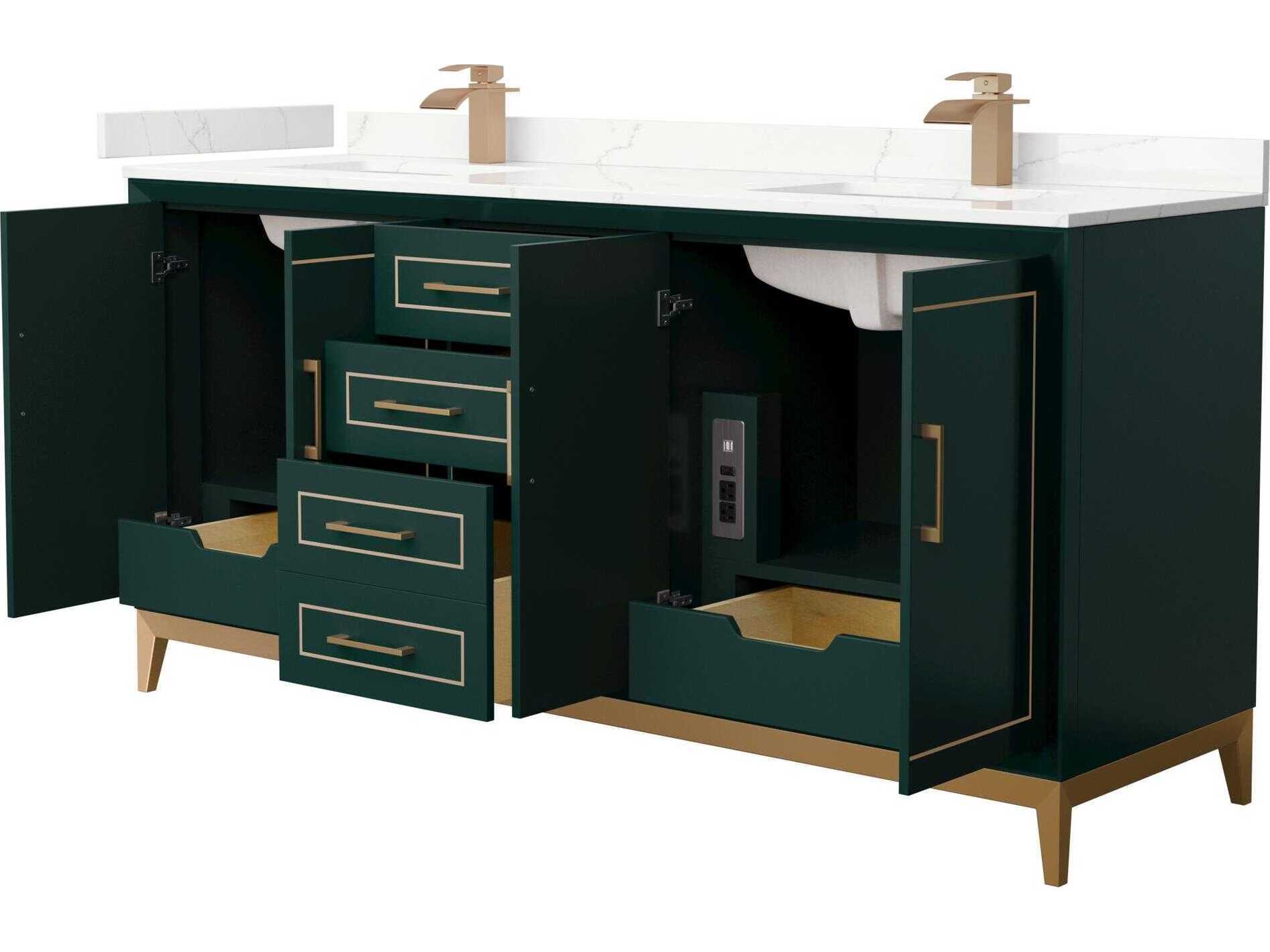 Wyndham Collection Marlena 72" Green Vanity