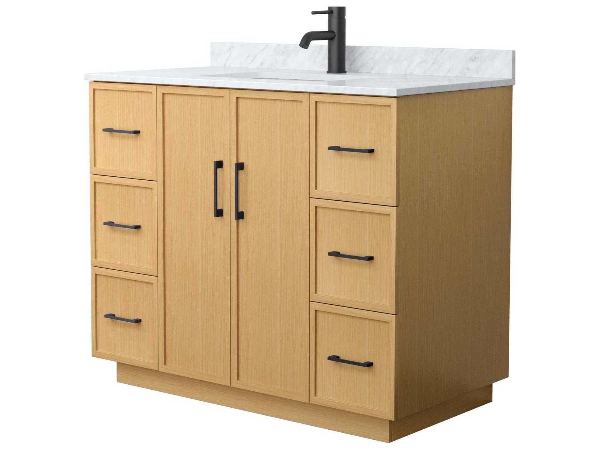 Wyndham Collection Elan-TK 42" Light Oak Vanity with Toe Kick