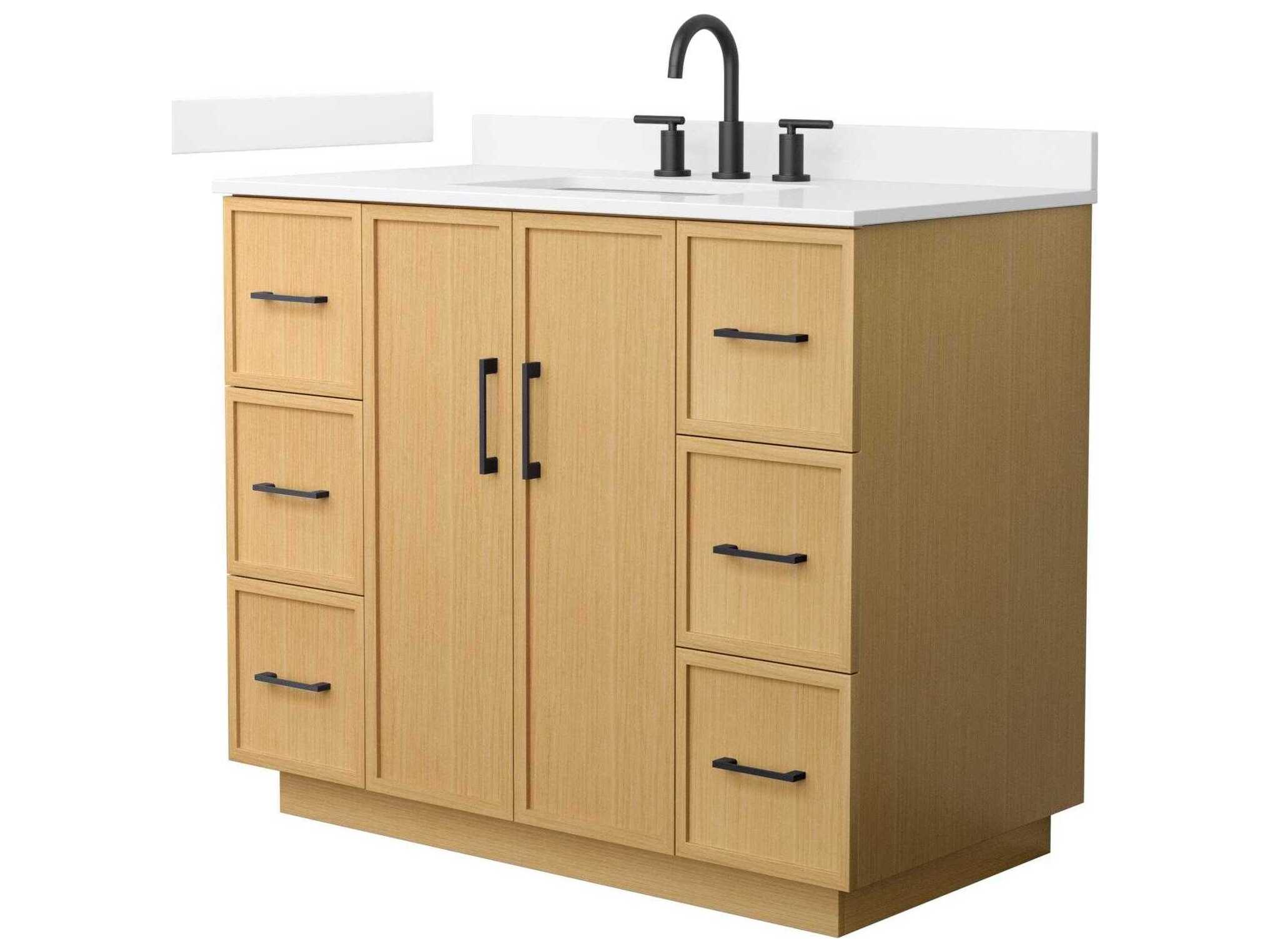 Wyndham Collection Elan-TK 42" Light Oak Vanity with Toe Kick