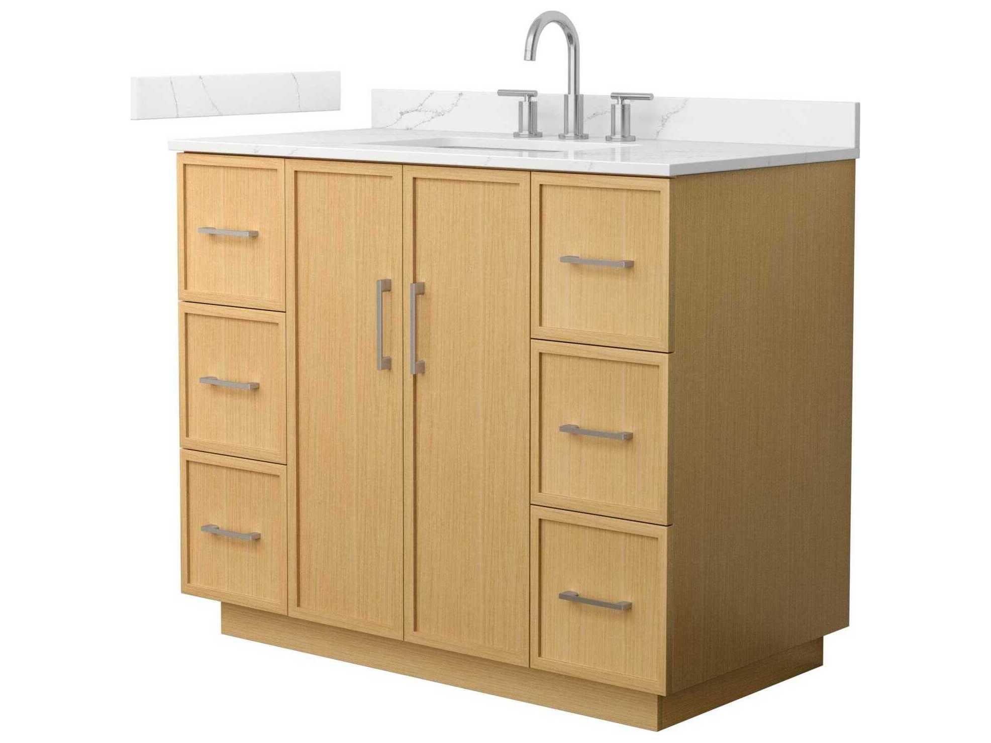 Wyndham Collection Elan-TK 42" Light Oak Vanity with Toe Kick