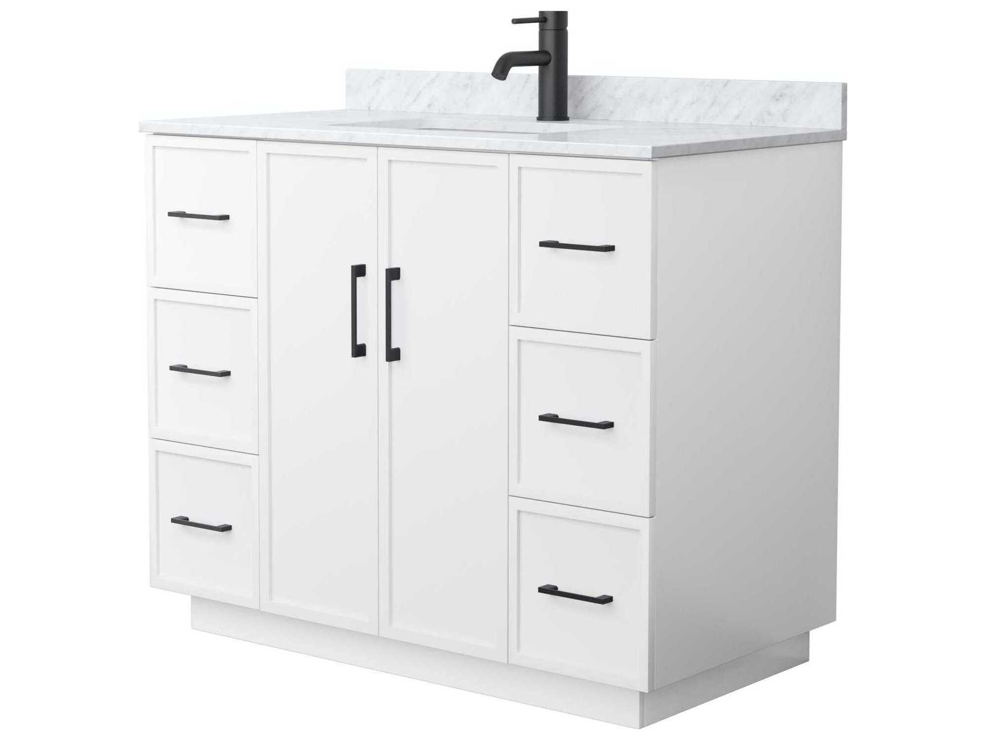 Wyndham Collection Elan-TK 42" White Vanity with Toe Kick