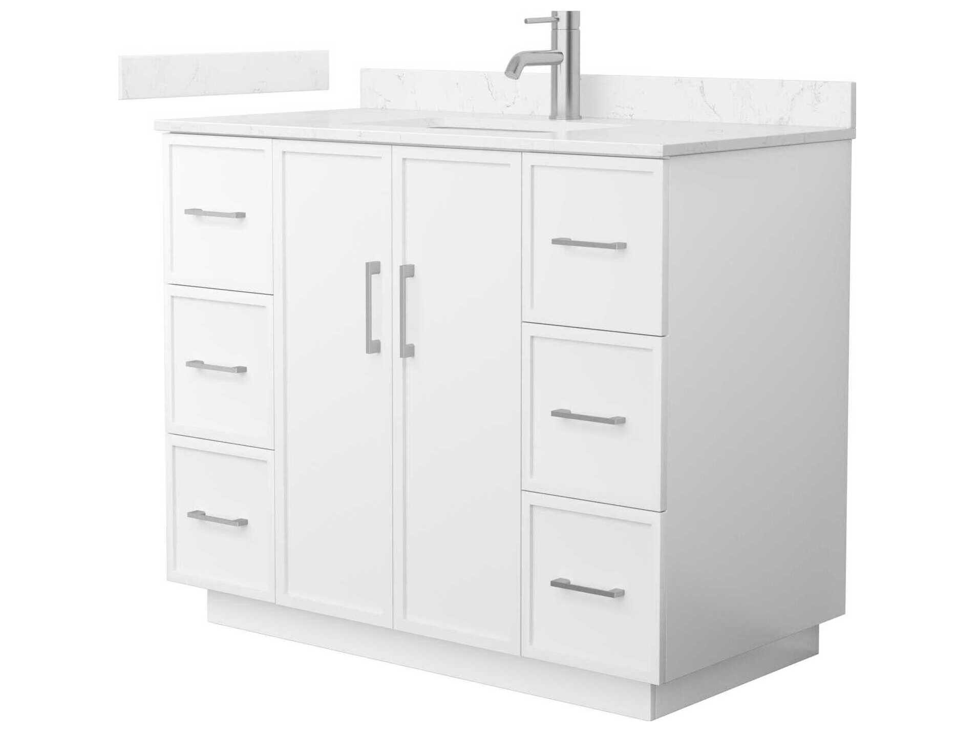 Wyndham Collection Elan-TK 42" White Vanity with Toe Kick