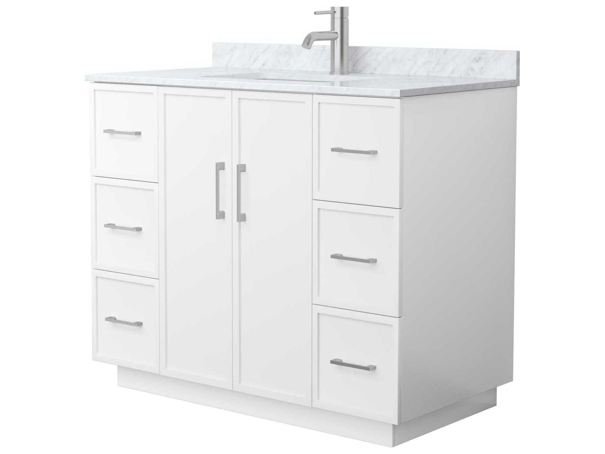Wyndham Collection Elan-TK 42" White Vanity with Toe Kick