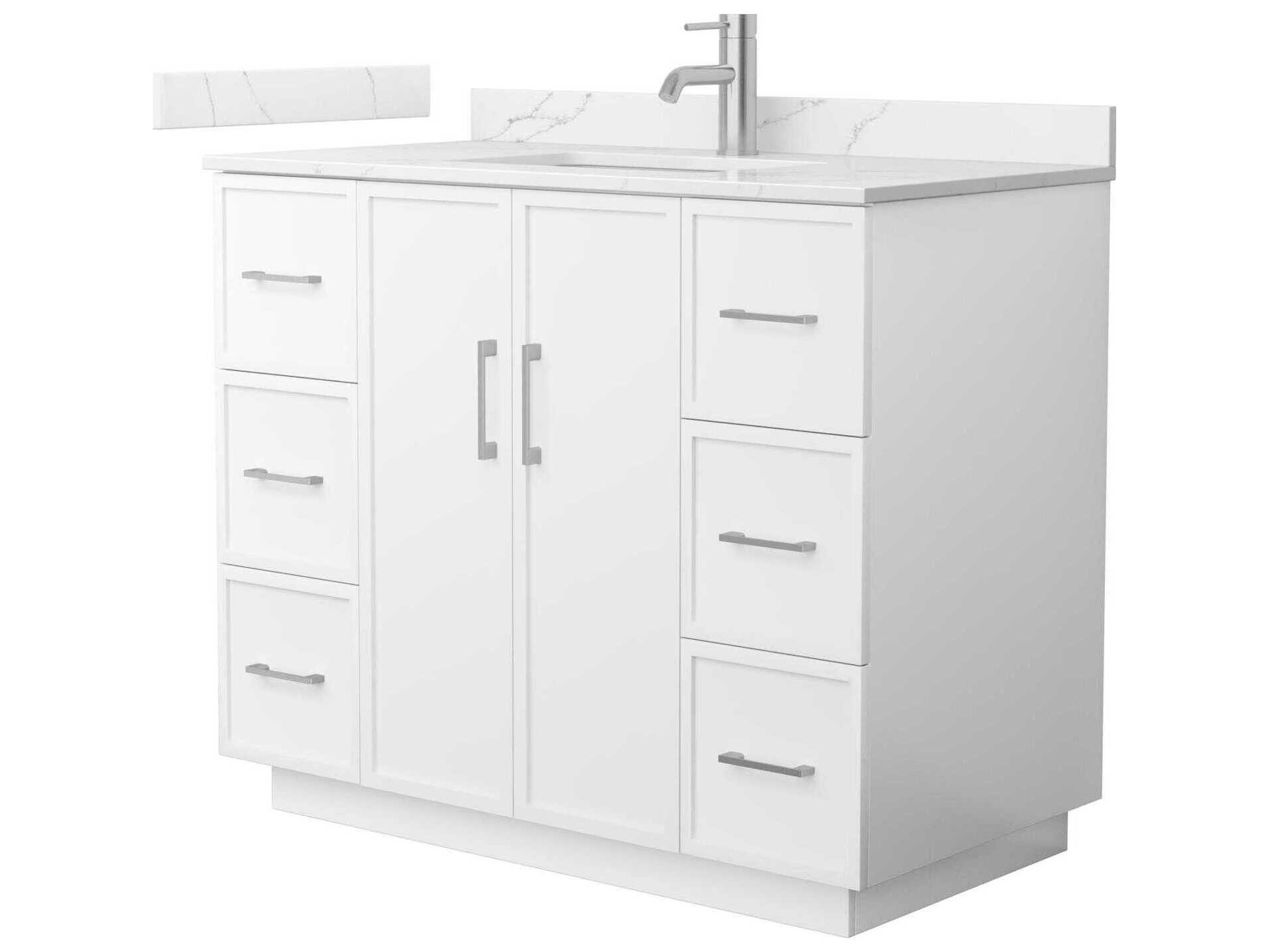 Wyndham Collection Elan-TK 42" White Vanity with Toe Kick