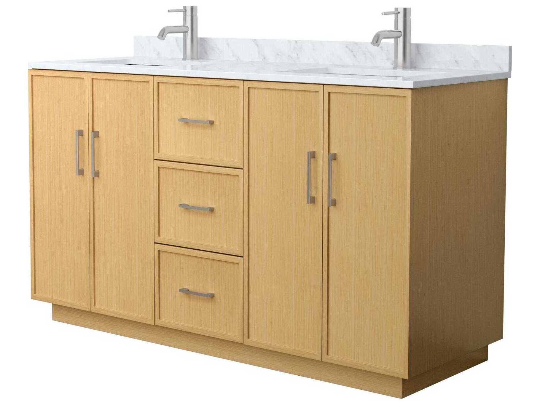Wyndham Collection Elan-TK 60" Light Oak Vanity with Toe Kick