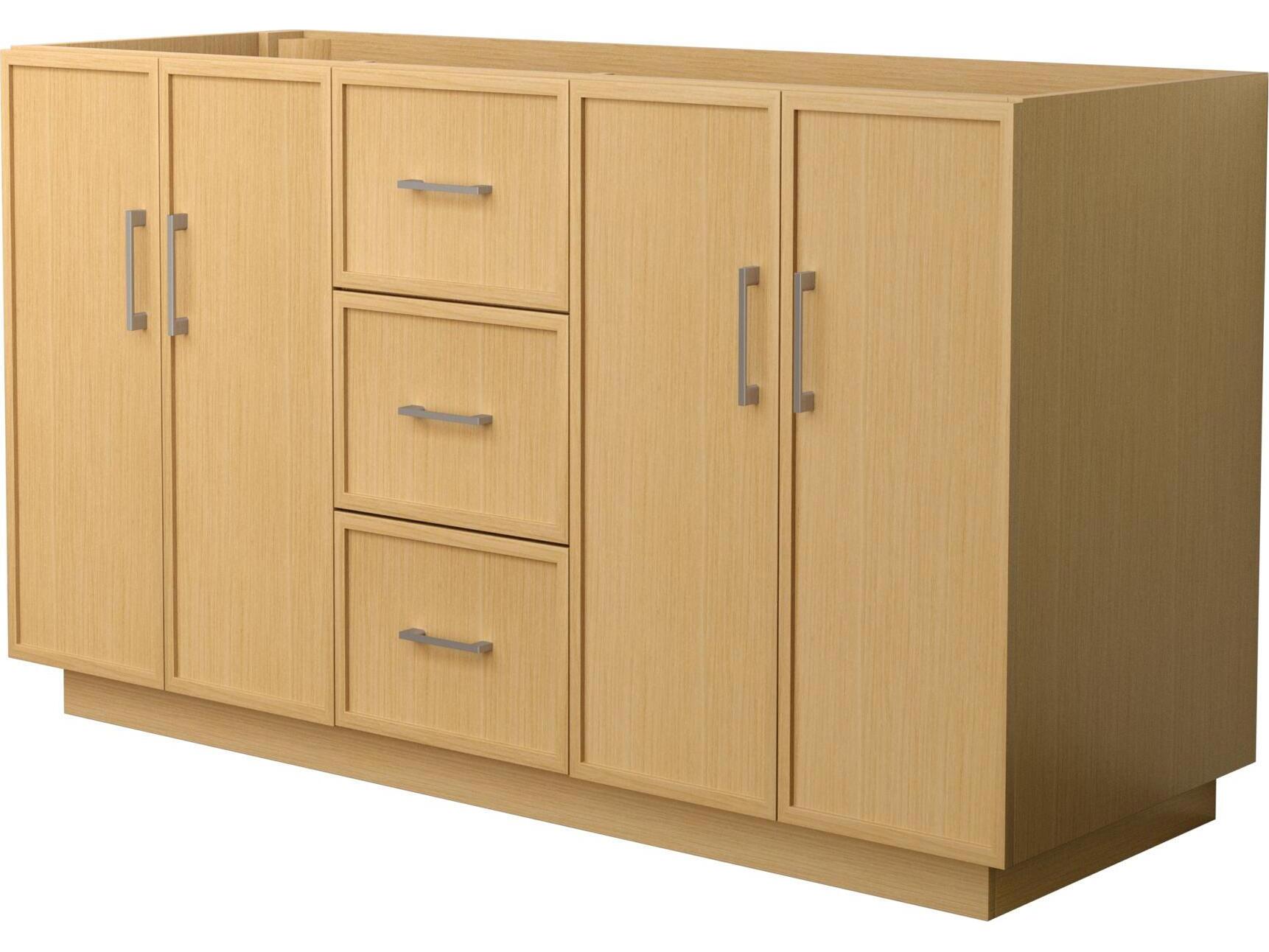 Wyndham Collection Elan-TK 59" Light Oak Vanity with Toe Kick