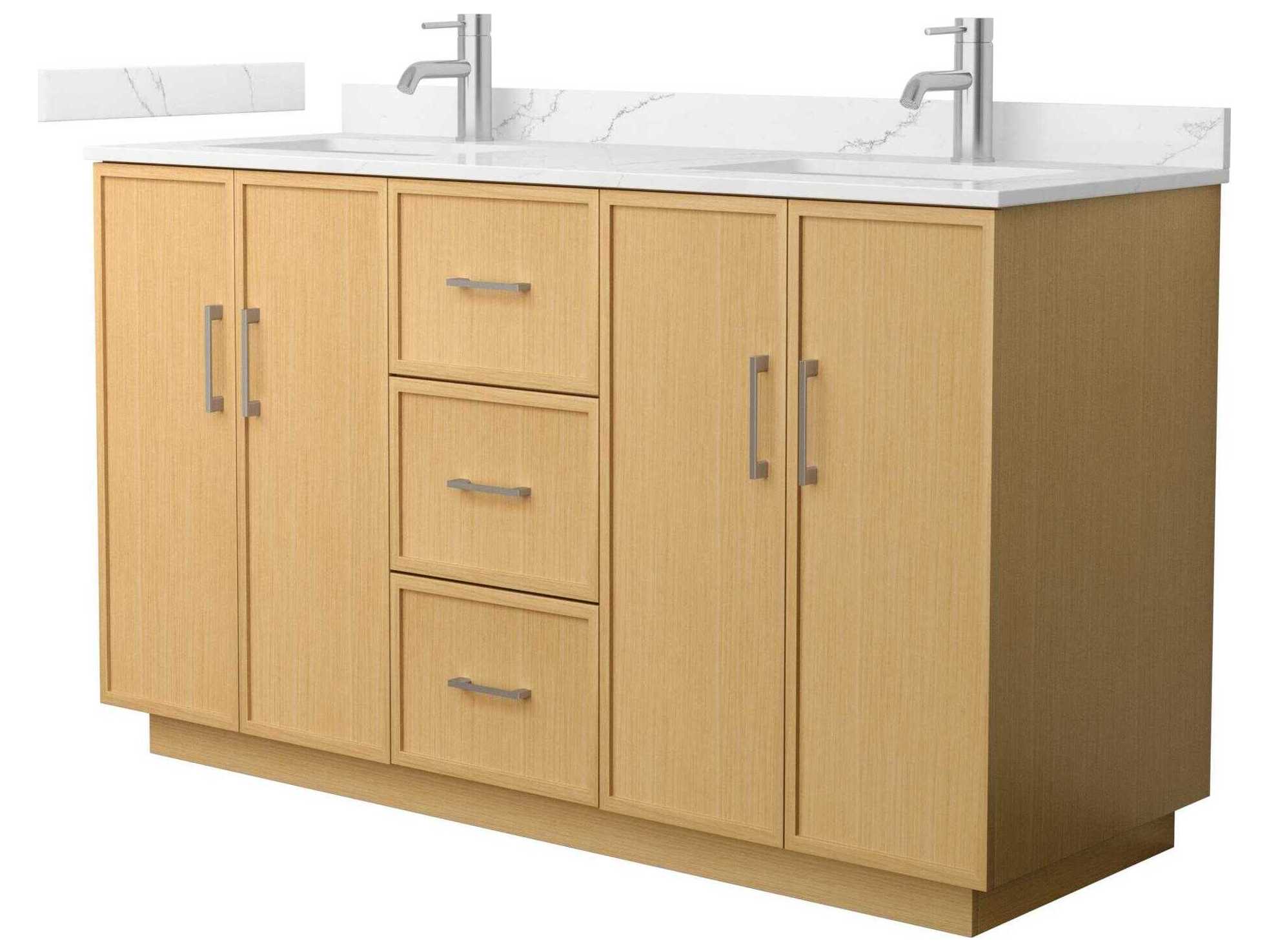 Wyndham Collection Elan-TK 60" Light Oak Vanity with Toe Kick