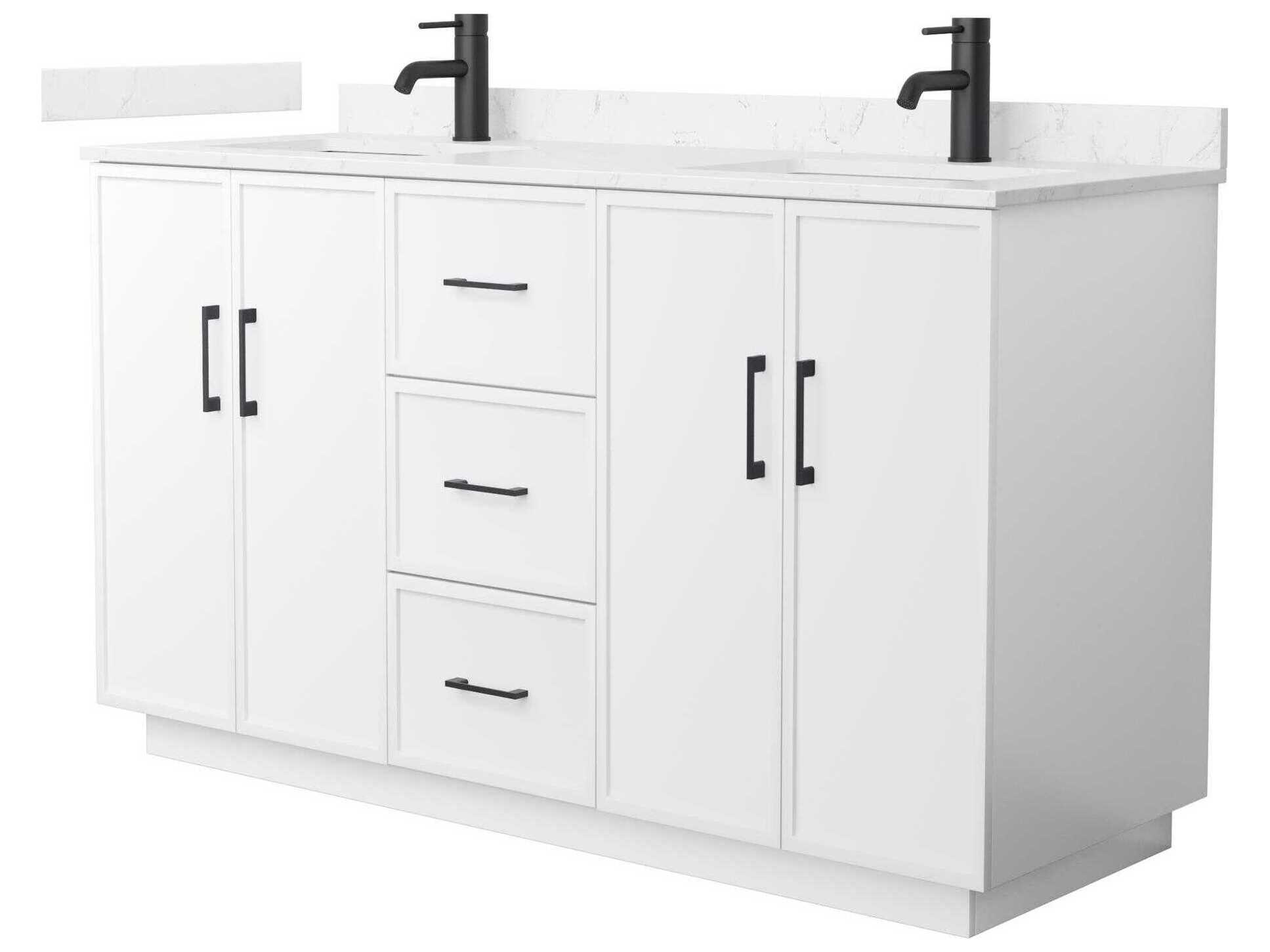 Wyndham Collection Elan-TK 60" White Vanity with Toe Kick
