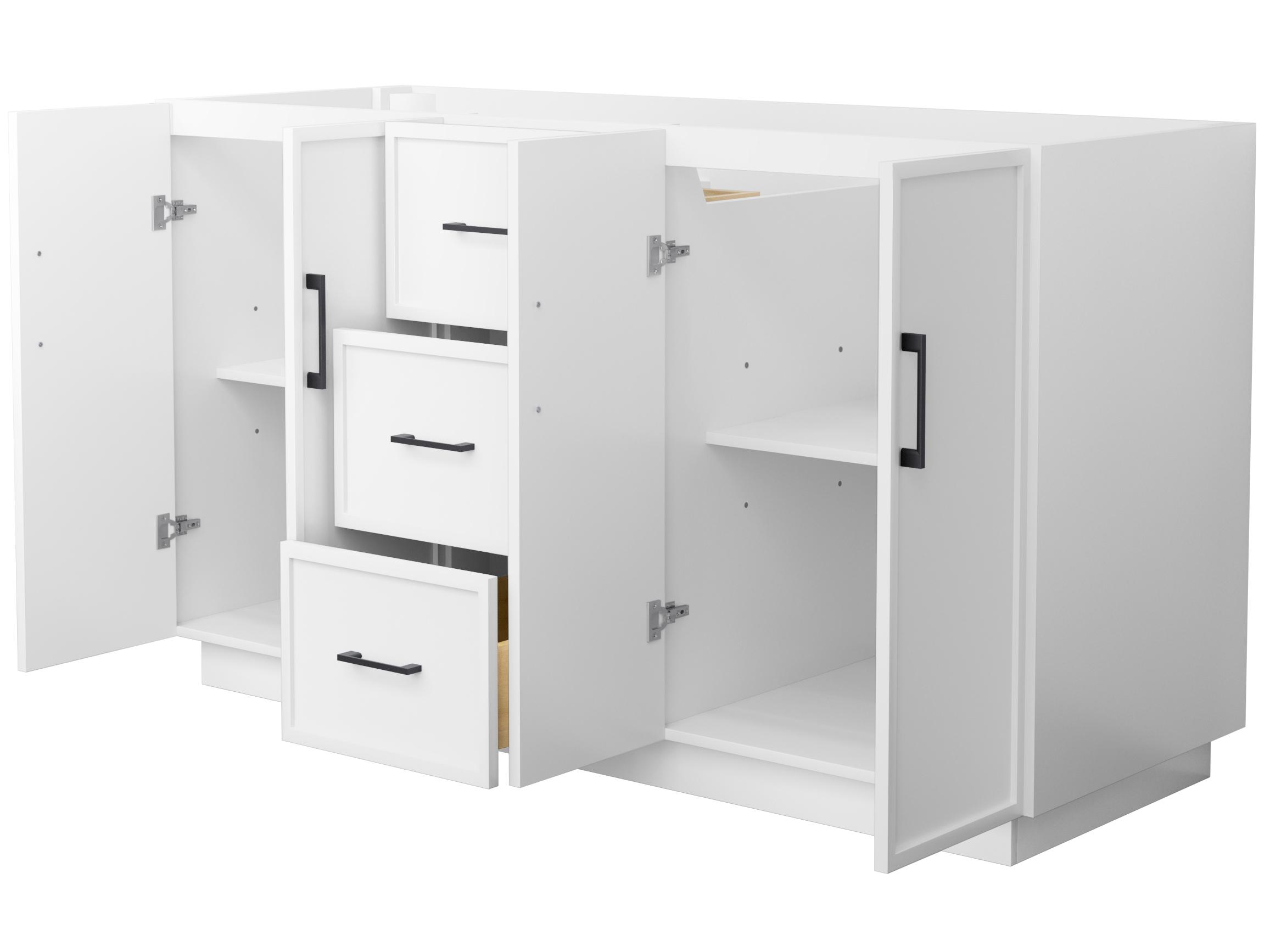 Wyndham Collection Elan-TK 59" White Vanity with Toe Kick