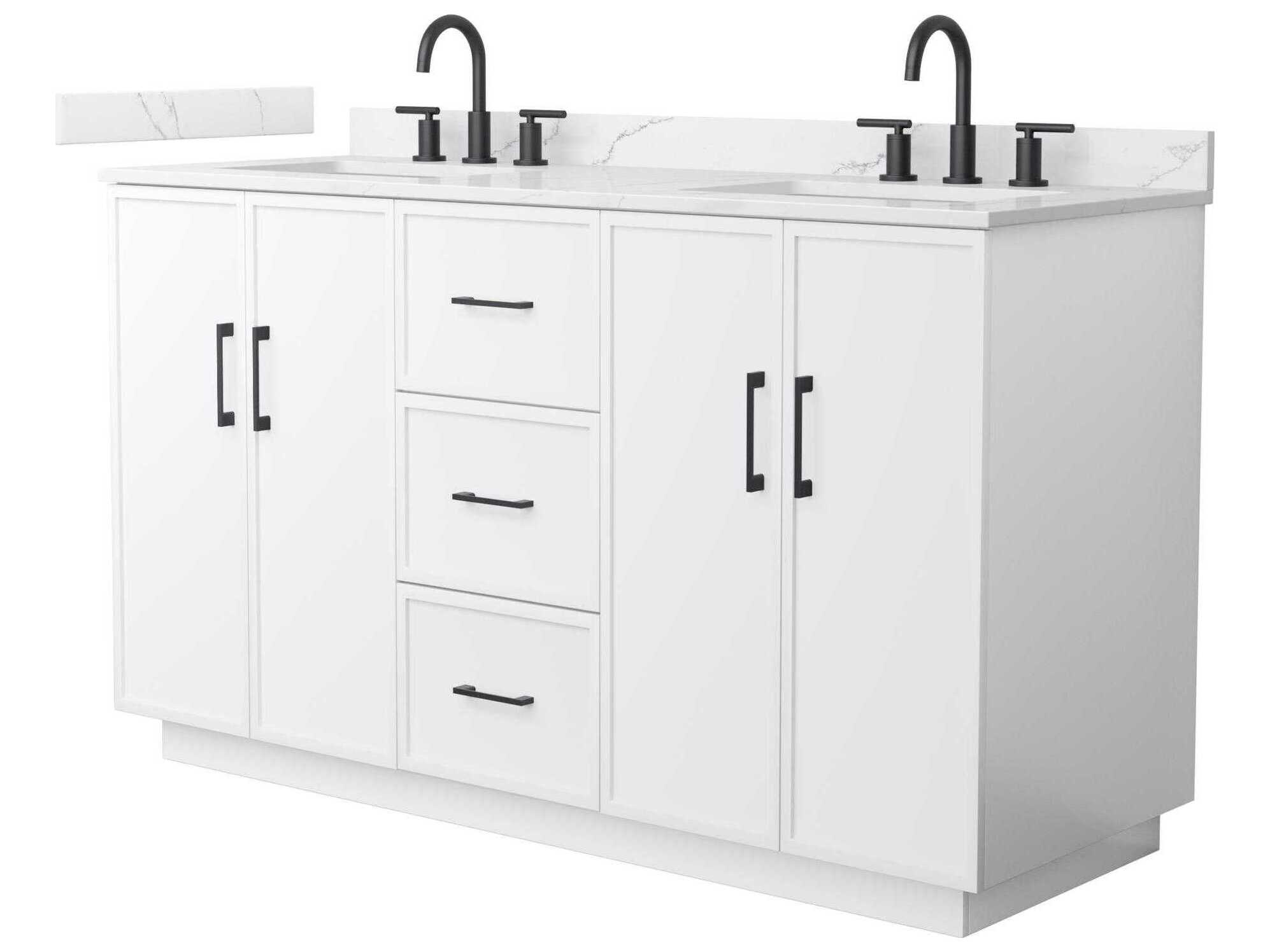Wyndham Collection Elan-TK 60" White Vanity with Toe Kick