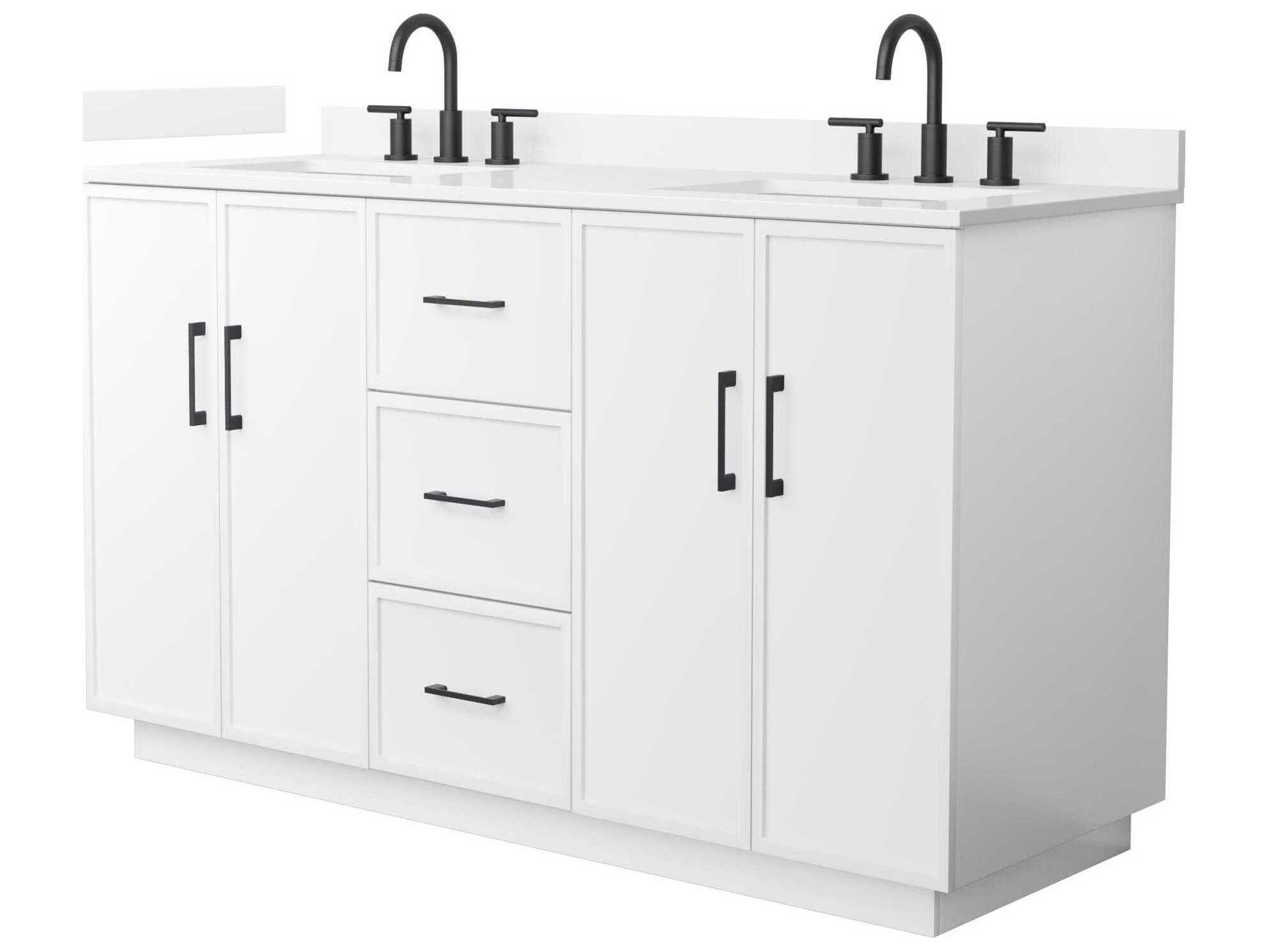 Wyndham Collection Elan-TK 60" White Vanity with Toe Kick