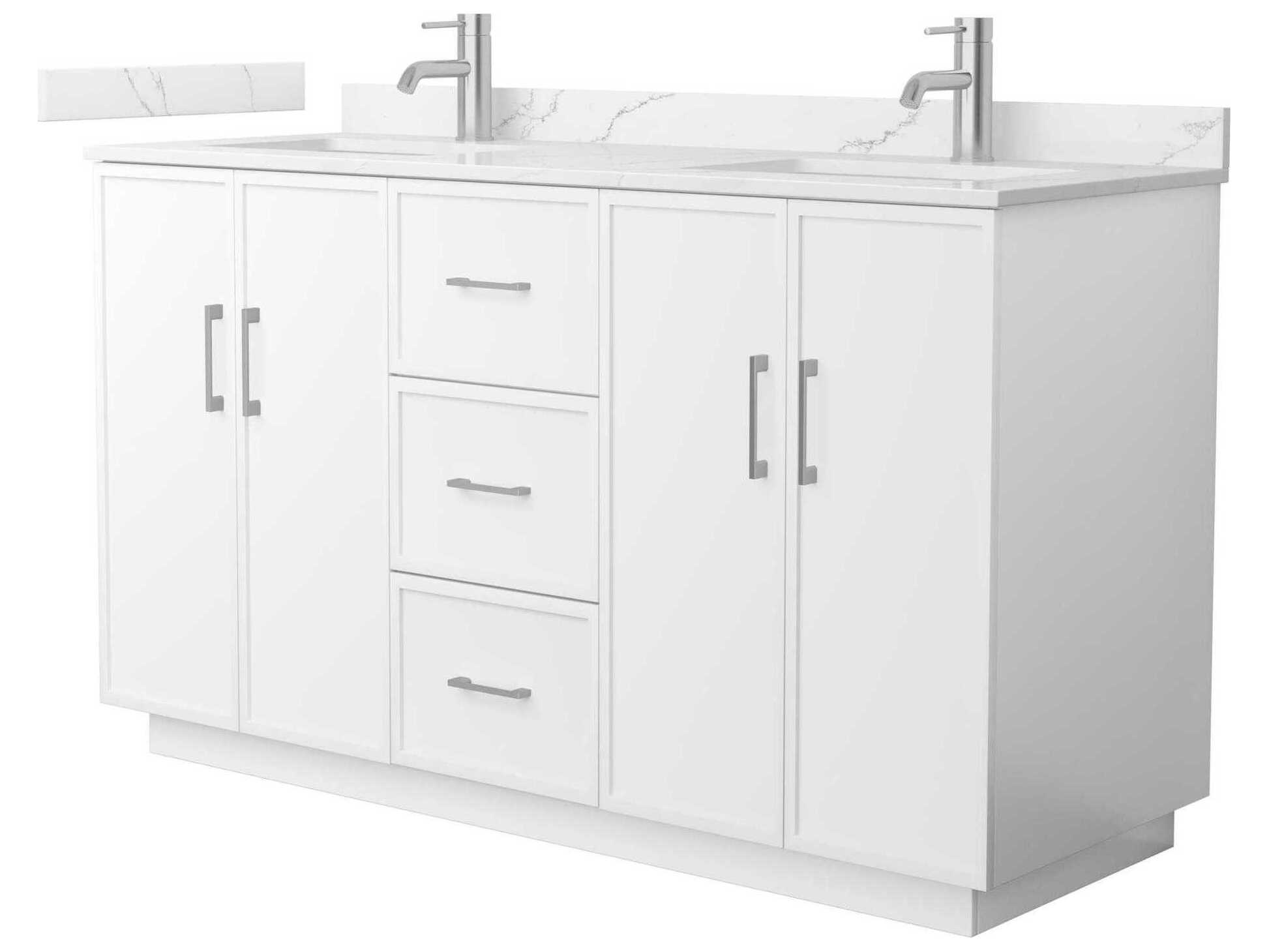 Wyndham Collection Elan-TK 60" White Vanity with Toe Kick