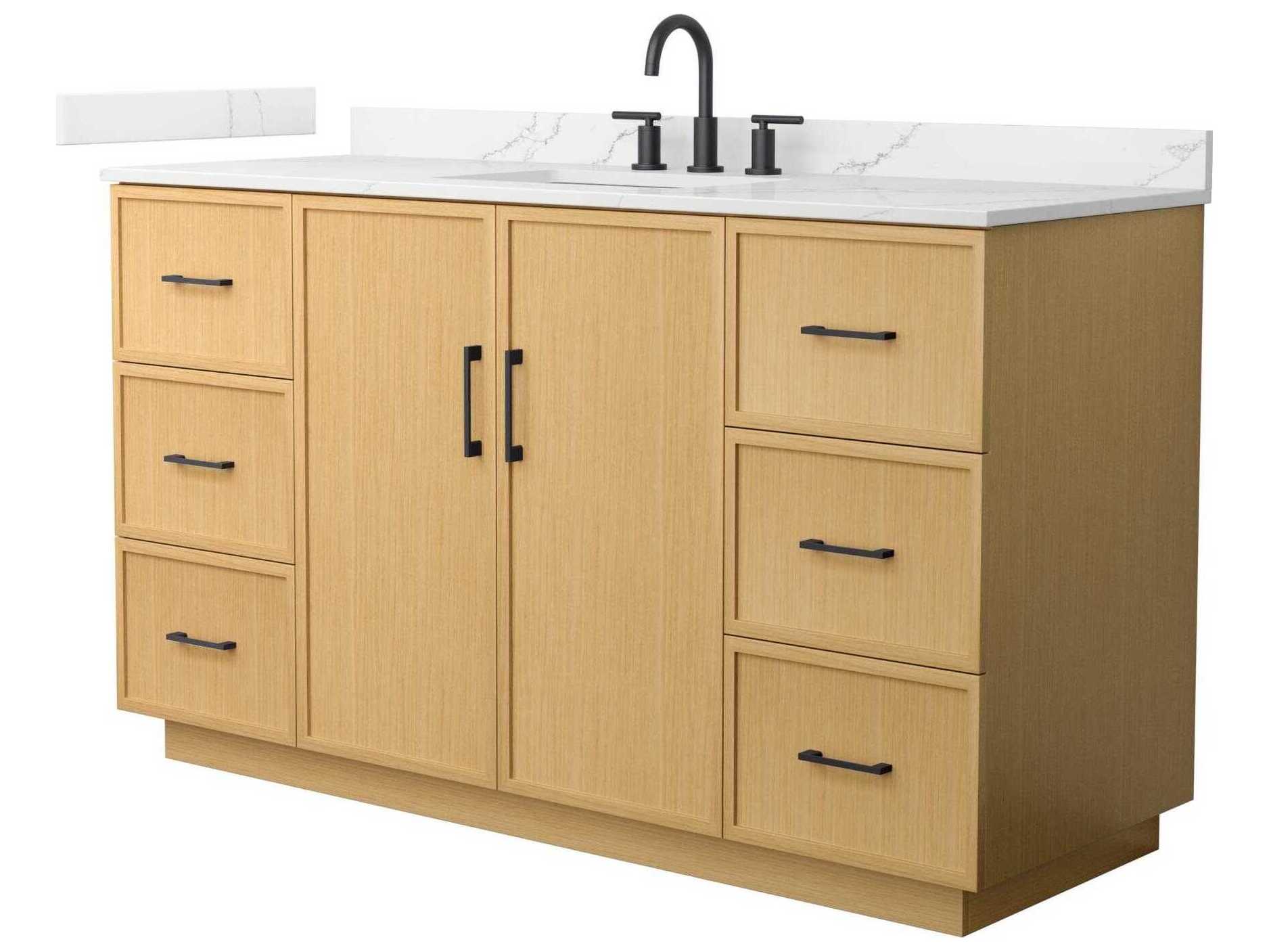 Wyndham Collection Elan-TK 60" Light Oak Vanity with Toe Kick