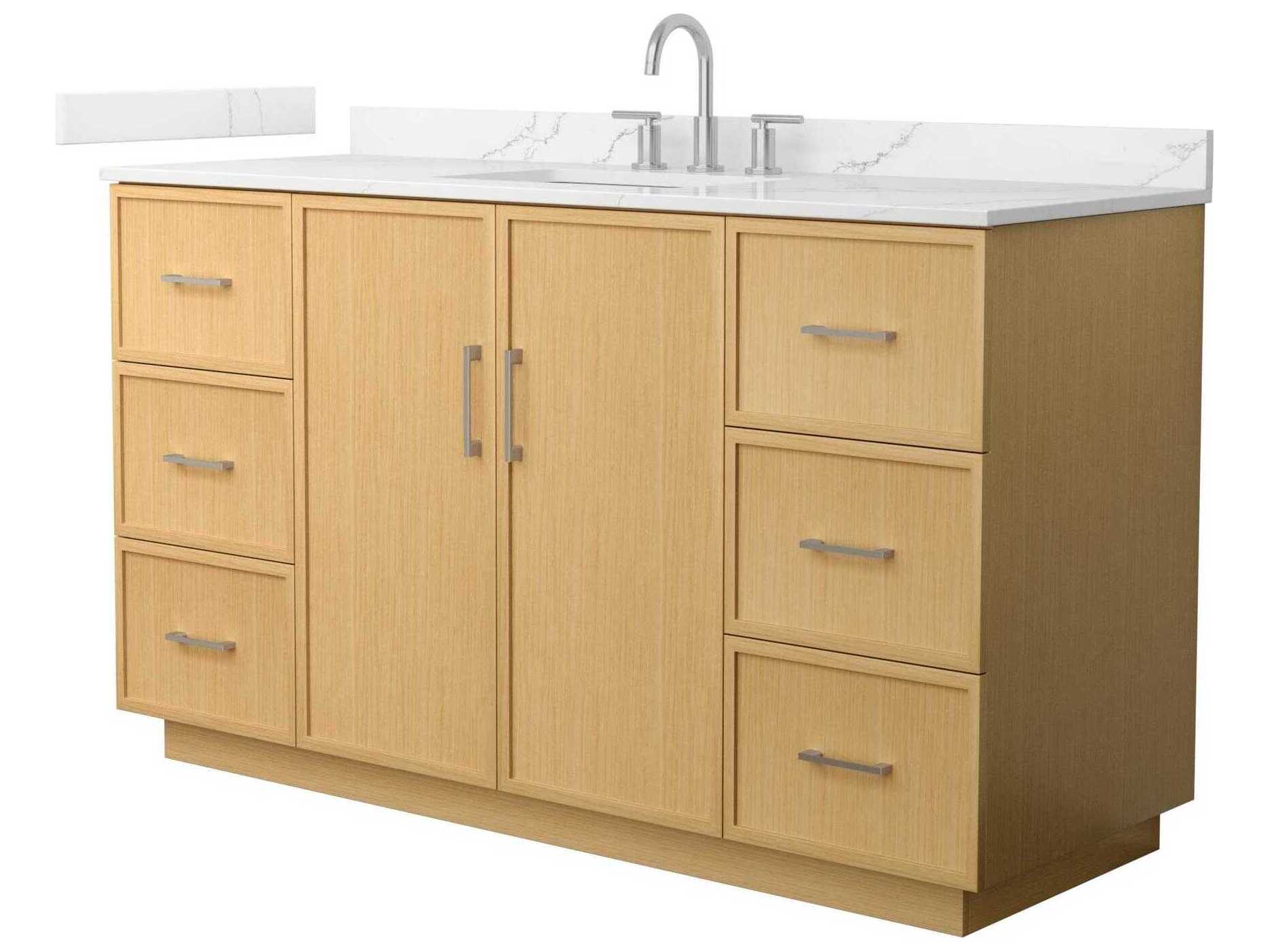 Wyndham Collection Elan-TK 60" Light Oak Vanity with Toe Kick