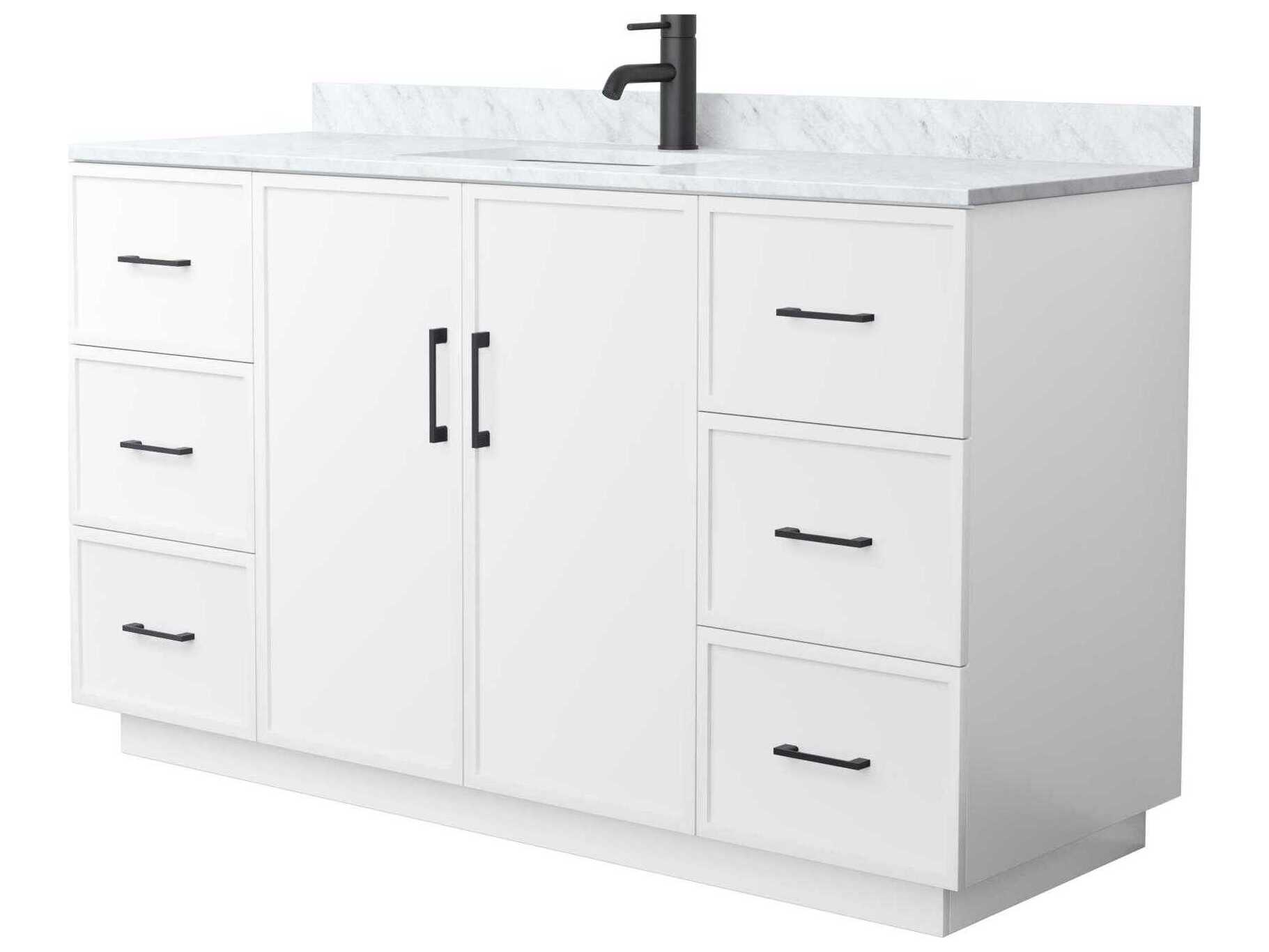 Wyndham Collection Elan-TK 60" White Vanity with Toe Kick