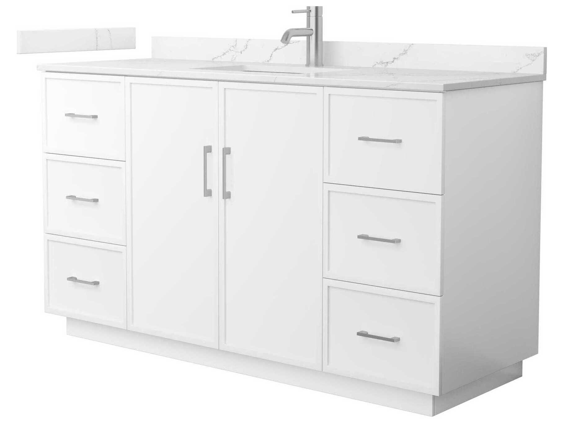 Wyndham Collection Elan-TK 60" White Vanity with Toe Kick