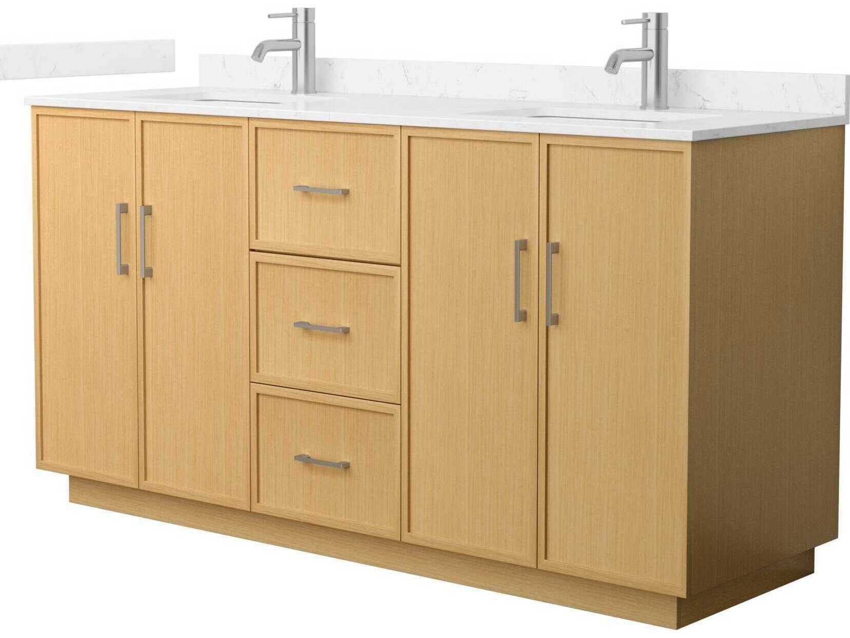 Wyndham Collection Elan-TK 66" Light Oak Vanity with Toe Kick