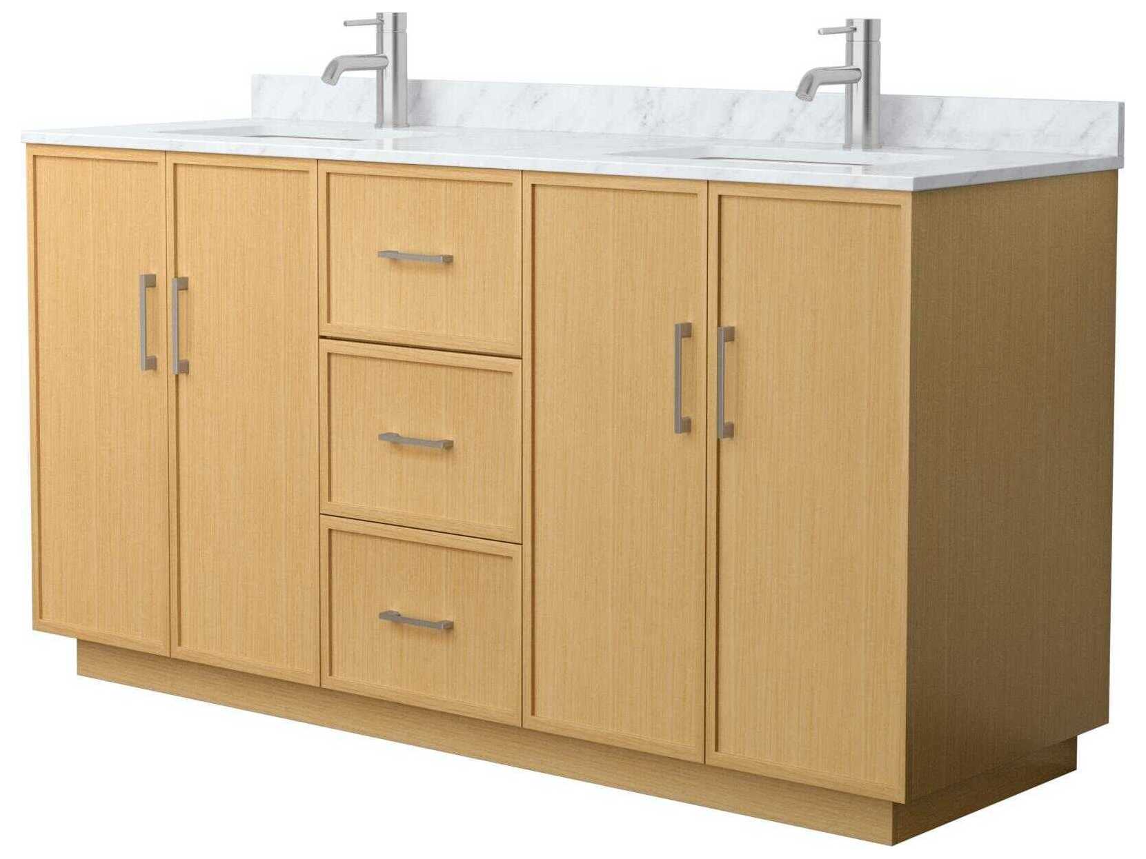 Wyndham Collection Elan-TK 66" Light Oak Vanity with Toe Kick