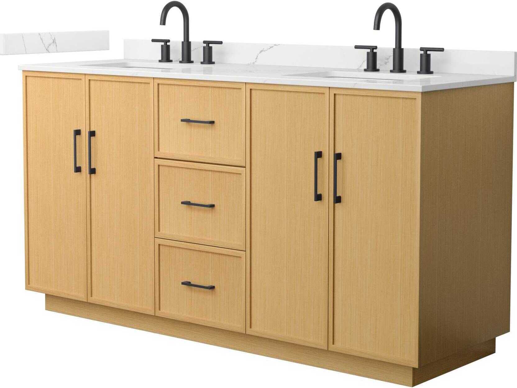 Wyndham Collection Elan-TK 66" Light Oak Vanity with Toe Kick