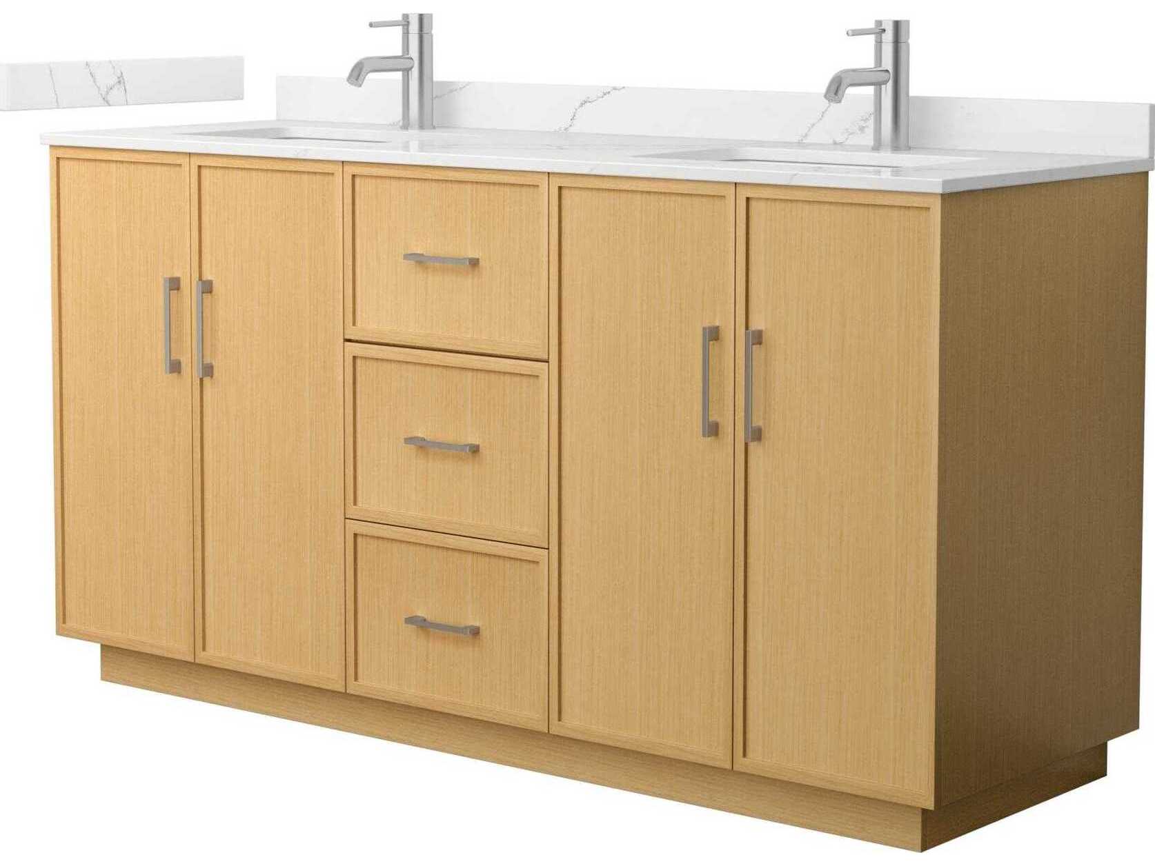 Wyndham Collection Elan-TK 66" Light Oak Vanity with Toe Kick
