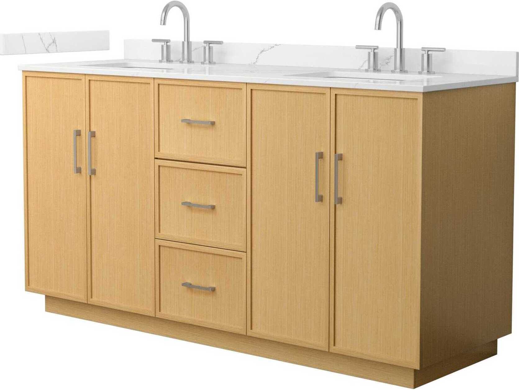 Wyndham Collection Elan-TK 66" Light Oak Vanity with Toe Kick