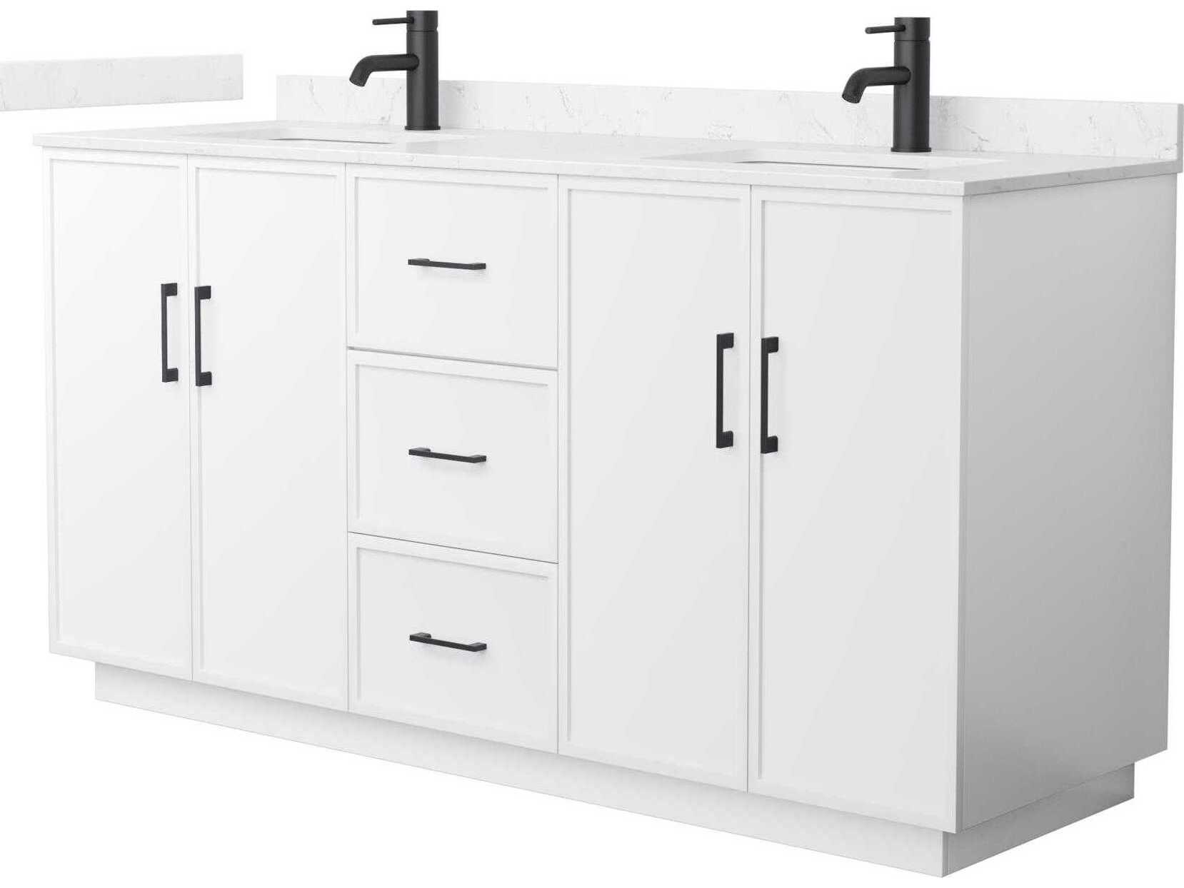 Wyndham Collection Elan-TK 66" White Vanity with Toe Kick