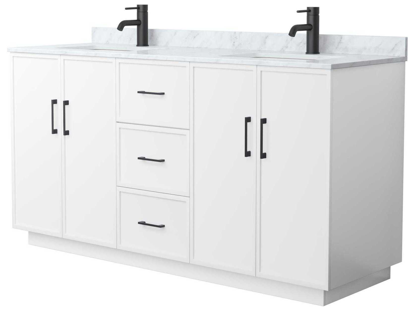 Wyndham Collection Elan-TK 66" White Vanity with Toe Kick