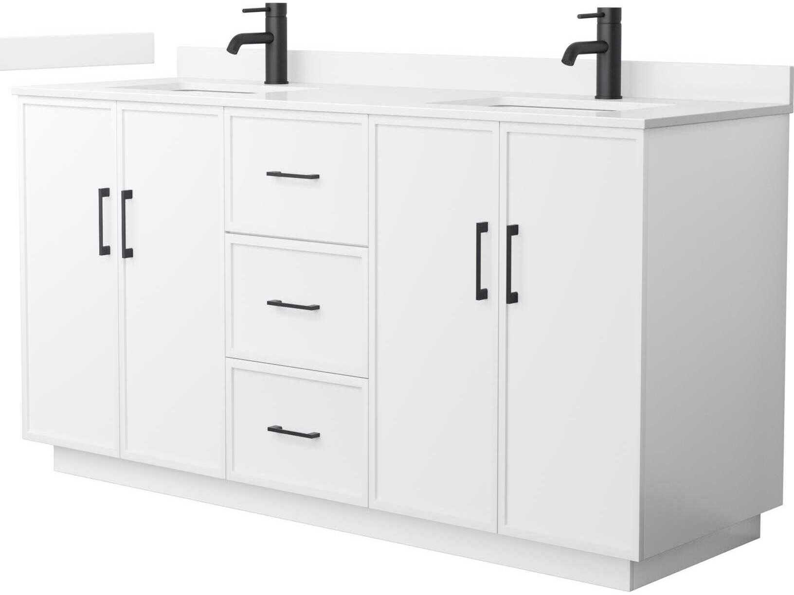 Wyndham Collection Elan-TK 66" White Vanity with Toe Kick