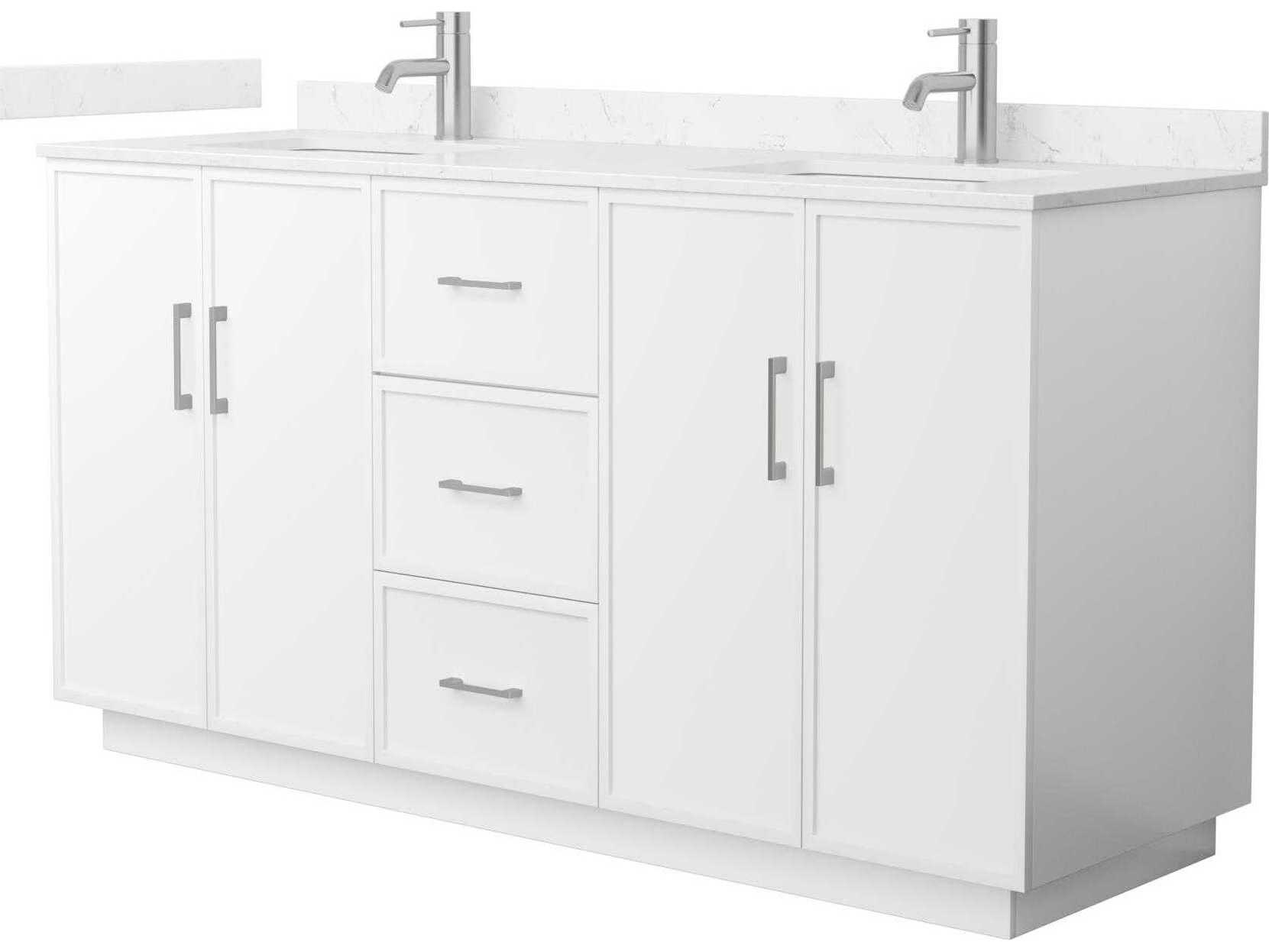 Wyndham Collection Elan-TK 66" White Vanity with Toe Kick
