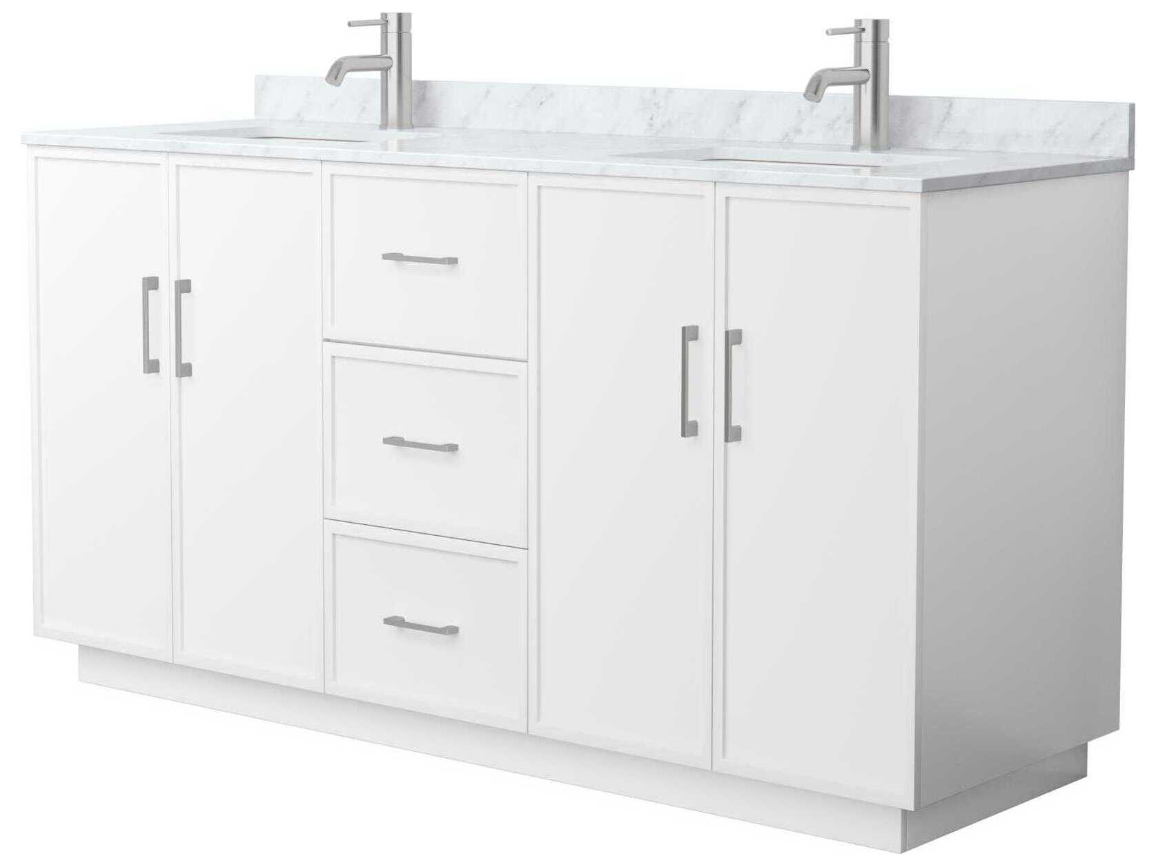 Wyndham Collection Elan-TK 66" White Vanity with Toe Kick