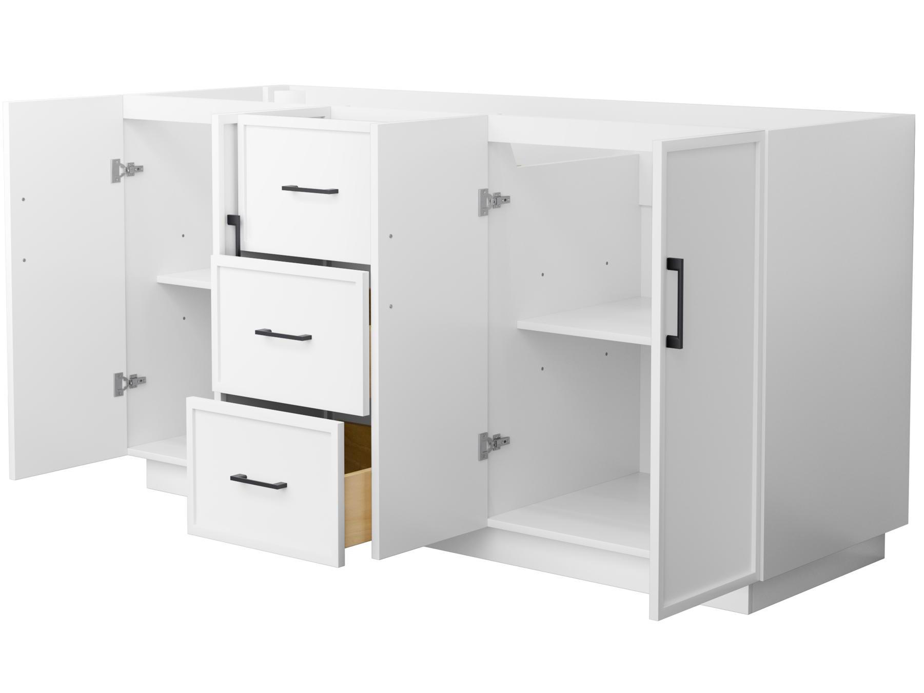 Wyndham Collection Elan-TK 65" White Vanity with Toe Kick