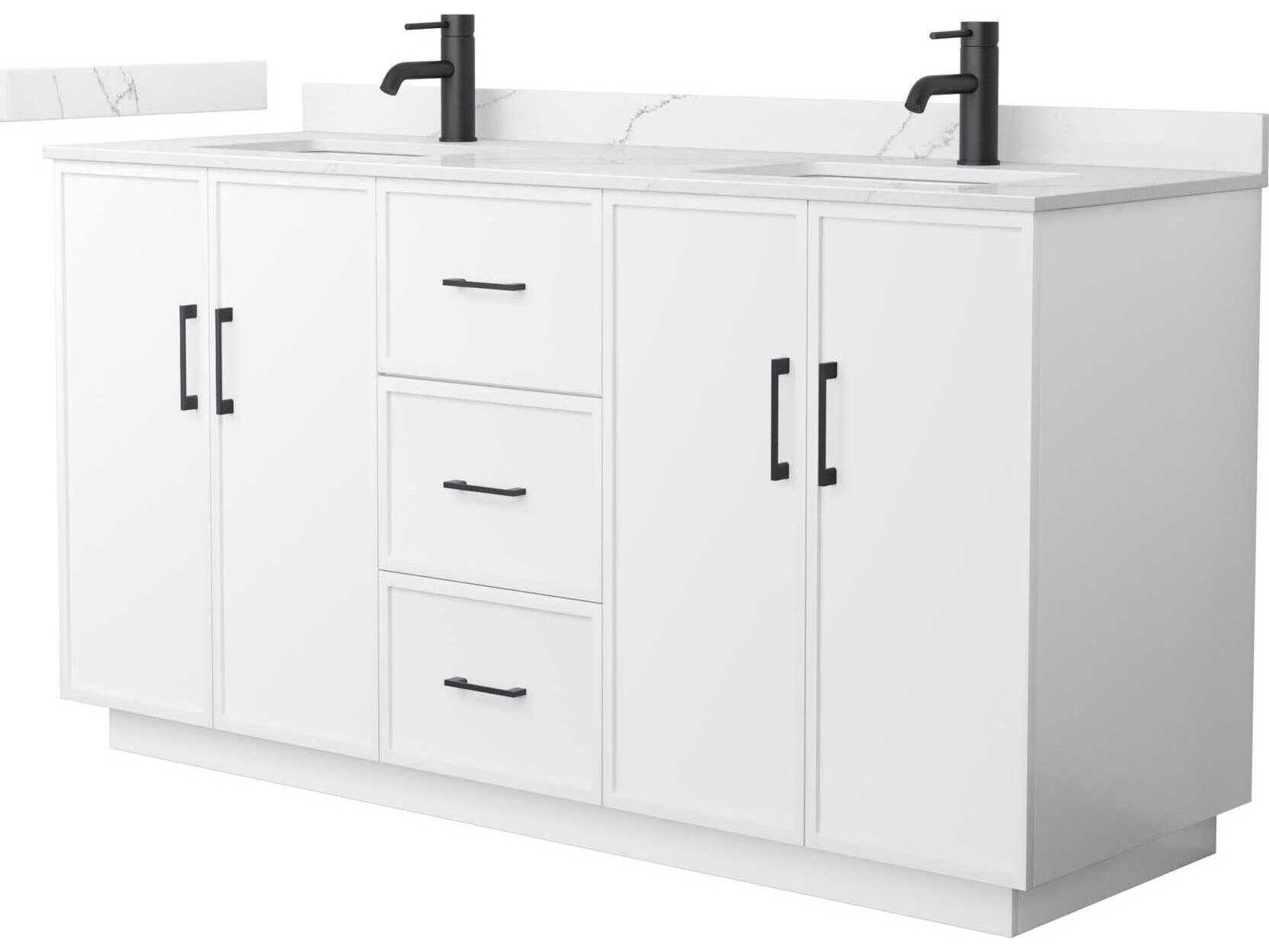 Wyndham Collection Elan-TK 66" White Vanity with Toe Kick