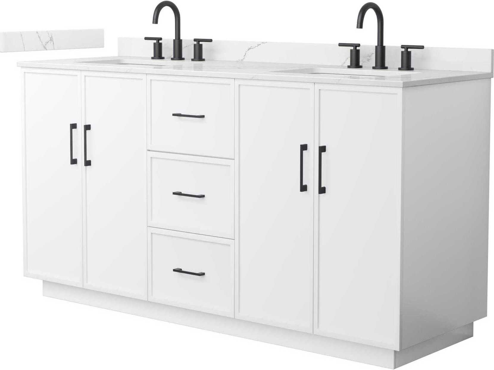 Wyndham Collection Elan-TK 66" White Vanity with Toe Kick