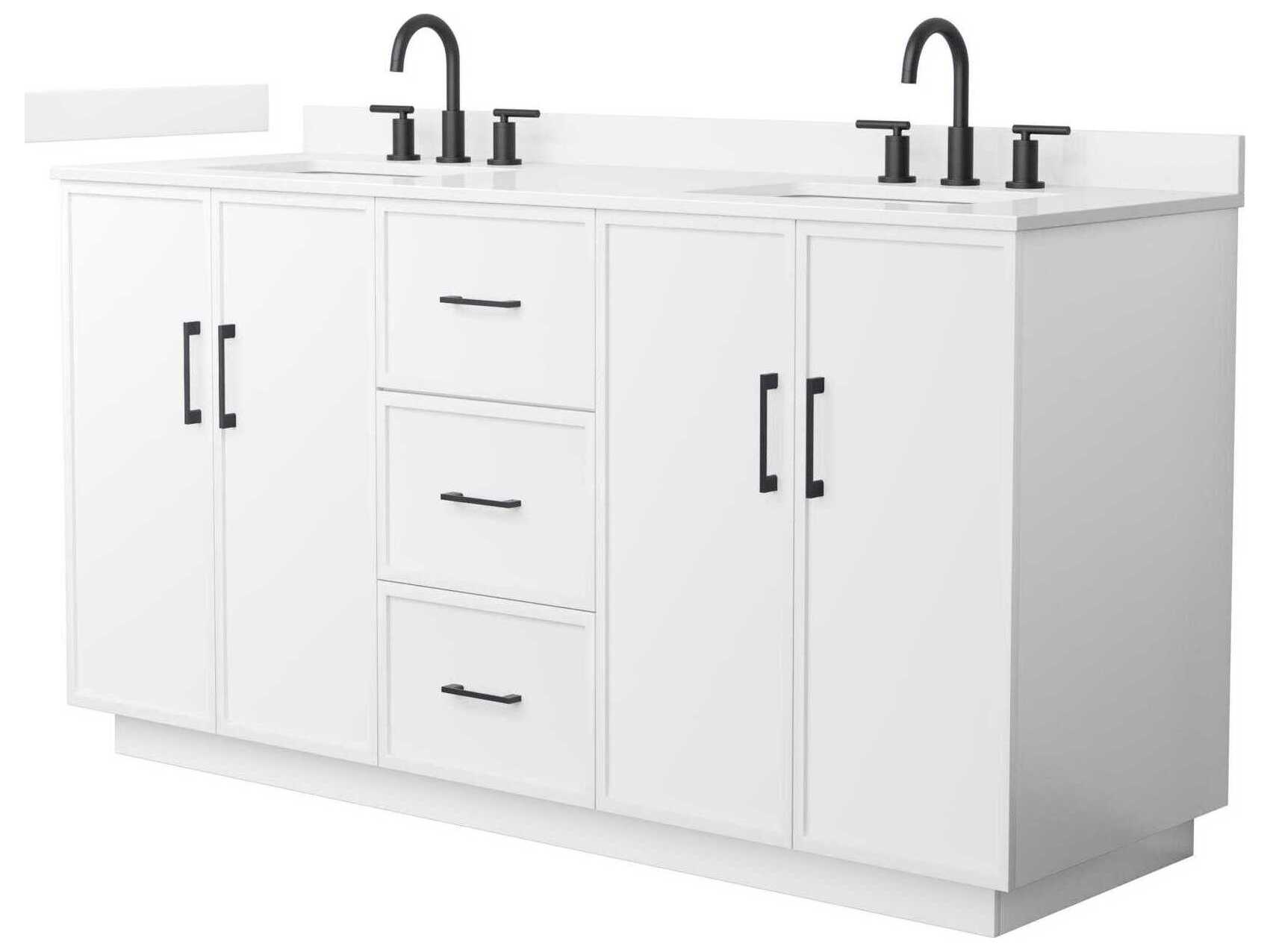 Wyndham Collection Elan-TK 66" White Vanity with Toe Kick