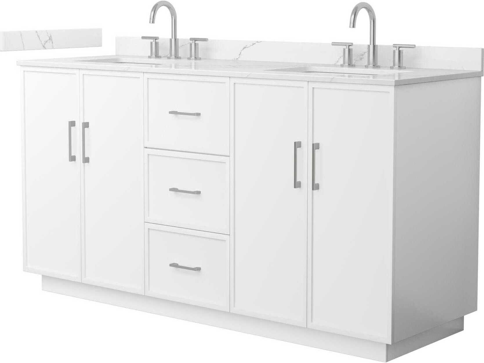 Wyndham Collection Elan-TK 66" White Vanity with Toe Kick