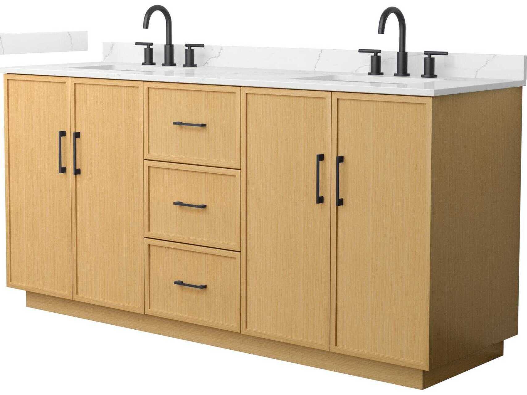 Wyndham Collection Elan-TK 72" Light Oak Vanity with Toe Kick