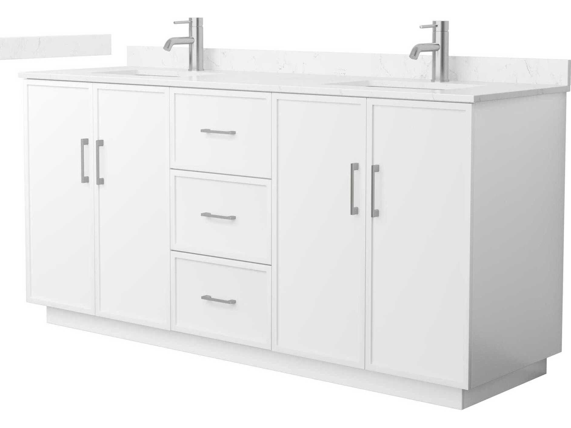 Wyndham Collection Elan-TK 72" White Vanity with Toe Kick