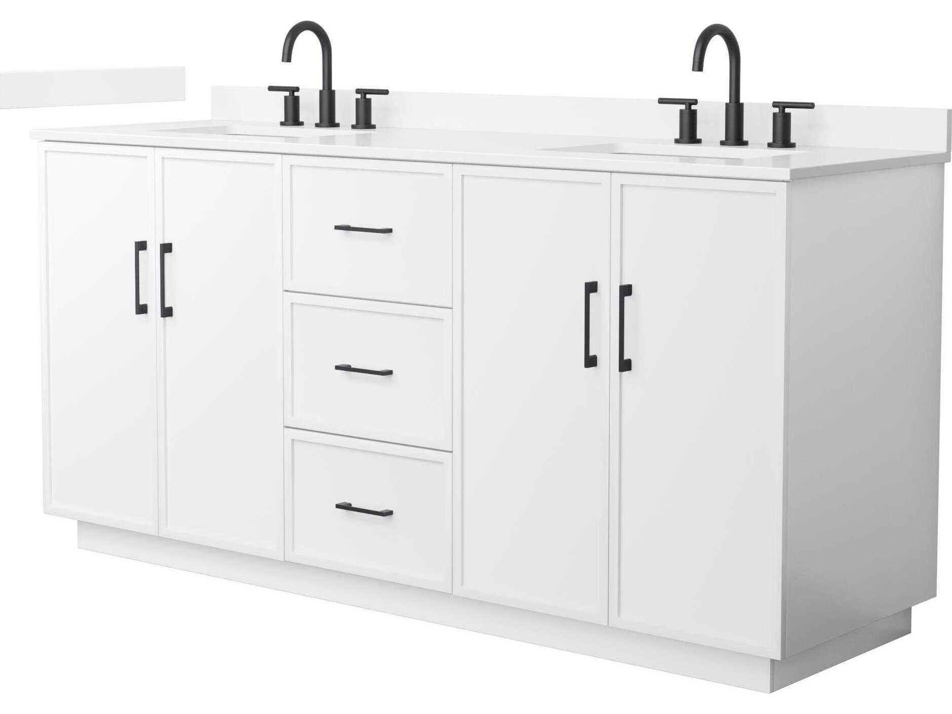 Wyndham Collection Elan-TK 72" White Vanity with Toe Kick