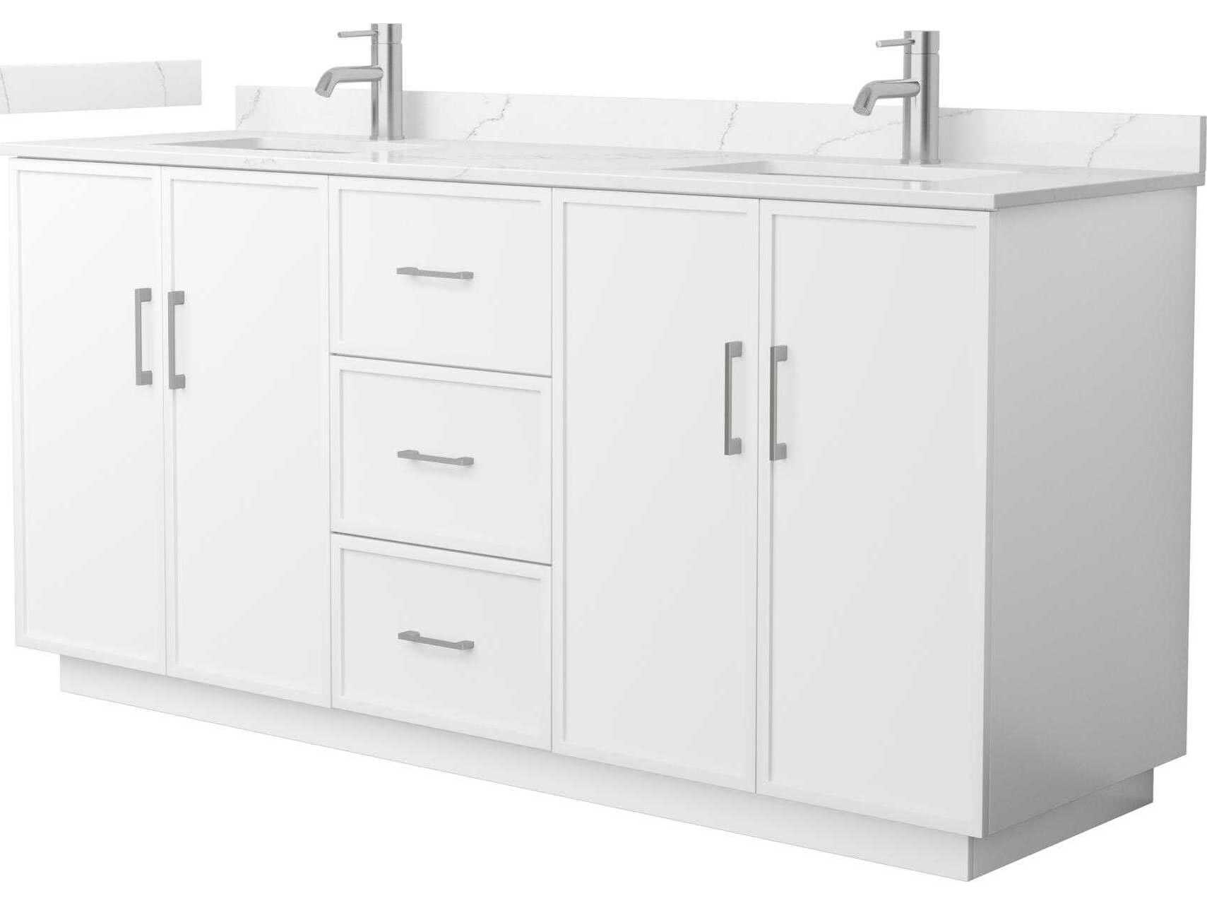 Wyndham Collection Elan-TK 72" White Vanity with Toe Kick