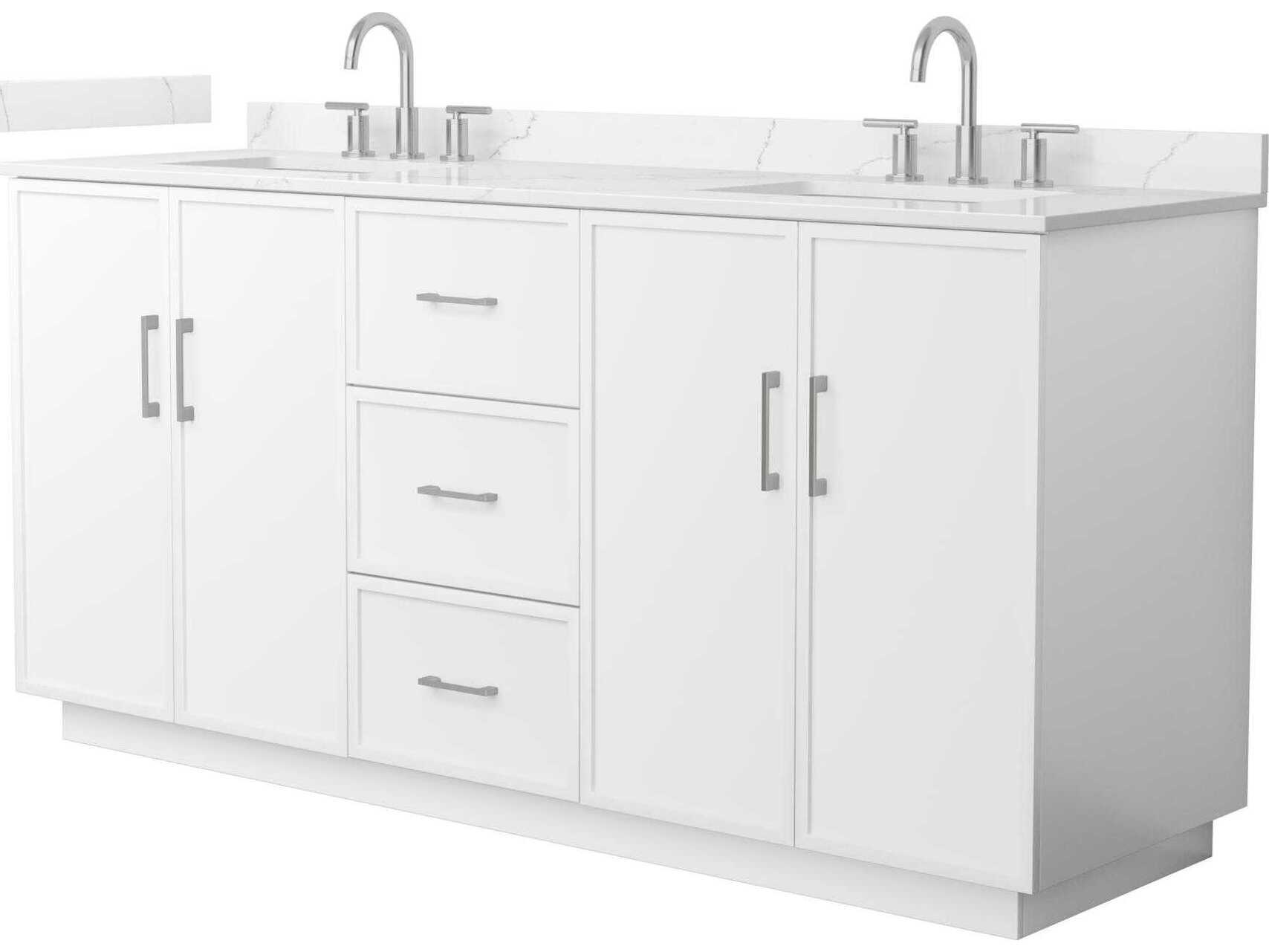 Wyndham Collection Elan-TK 72" White Vanity with Toe Kick