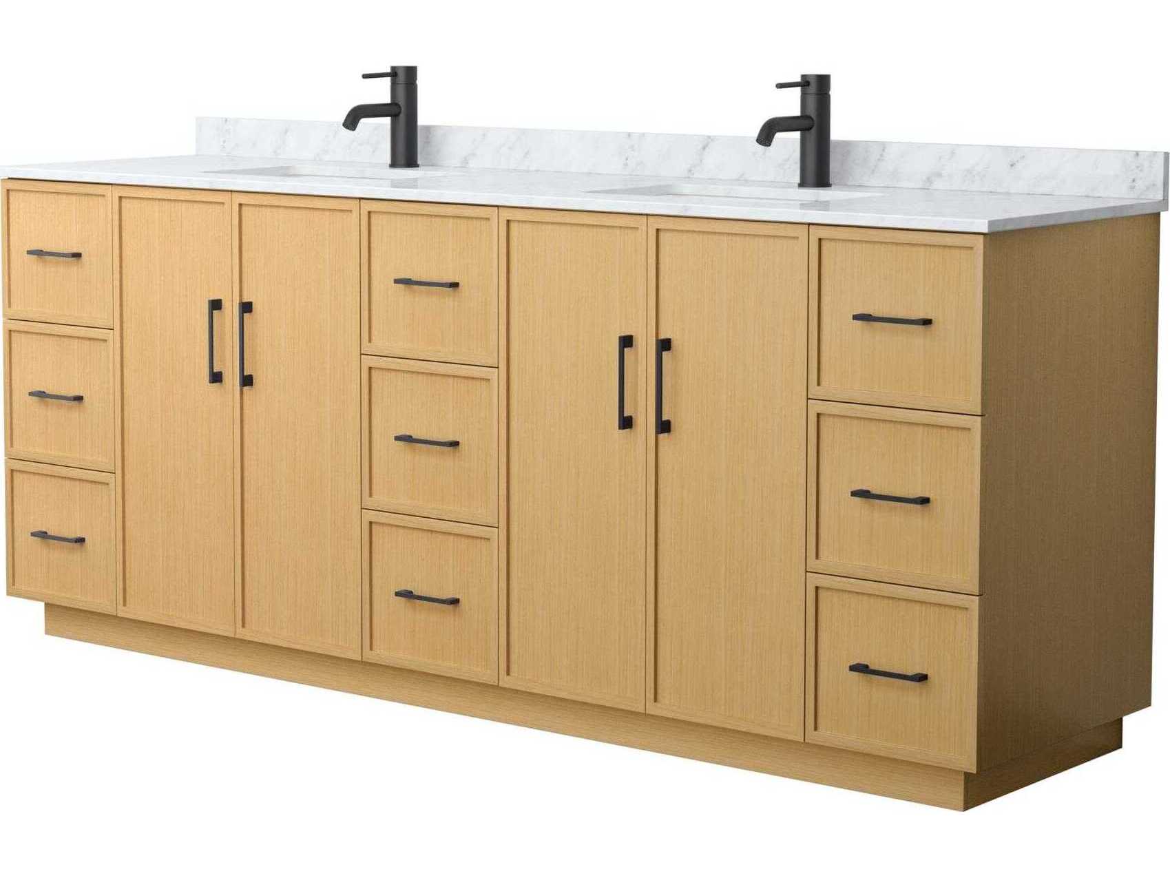 Wyndham Collection Elan-TK 84" Light Oak Vanity with Toe Kick
