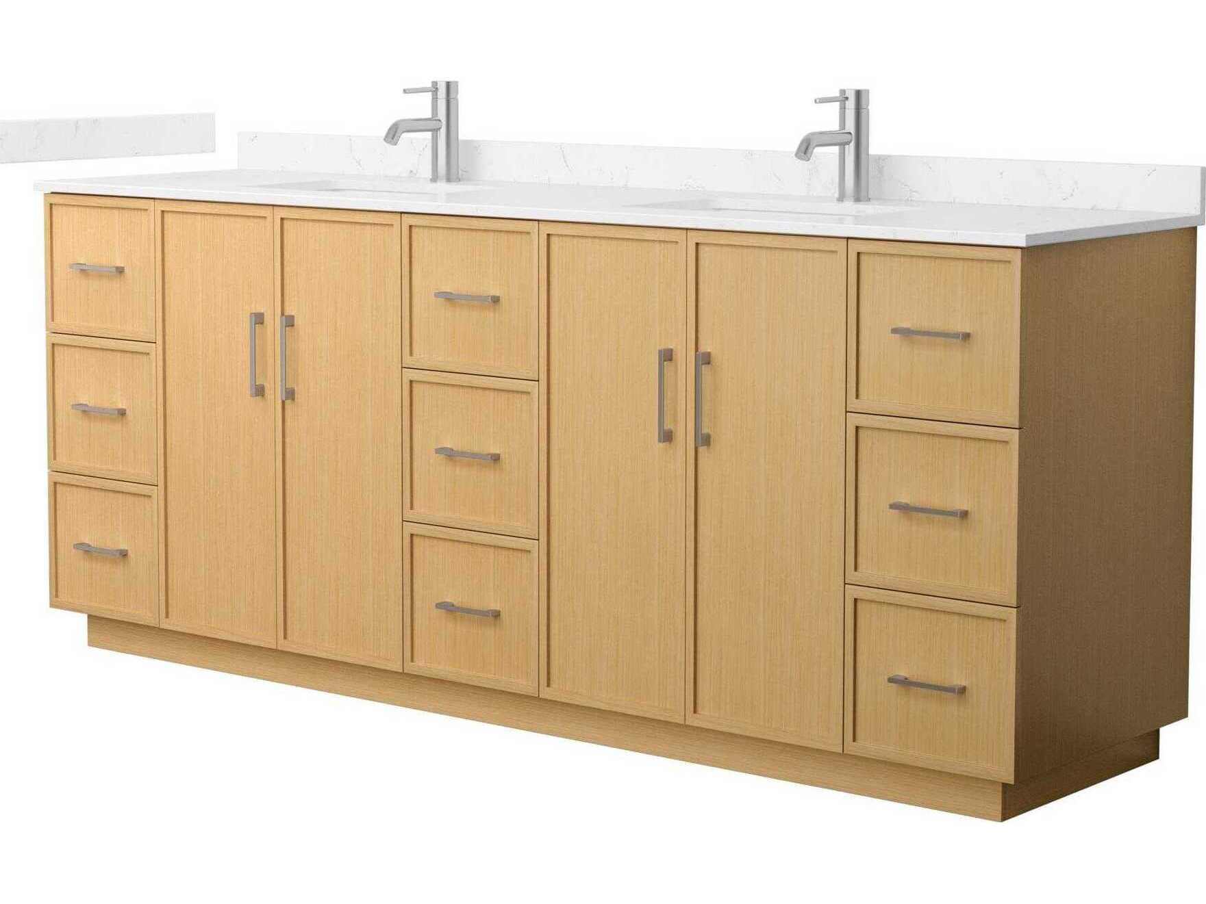 Wyndham Collection Elan-TK 84" Light Oak Vanity with Toe Kick