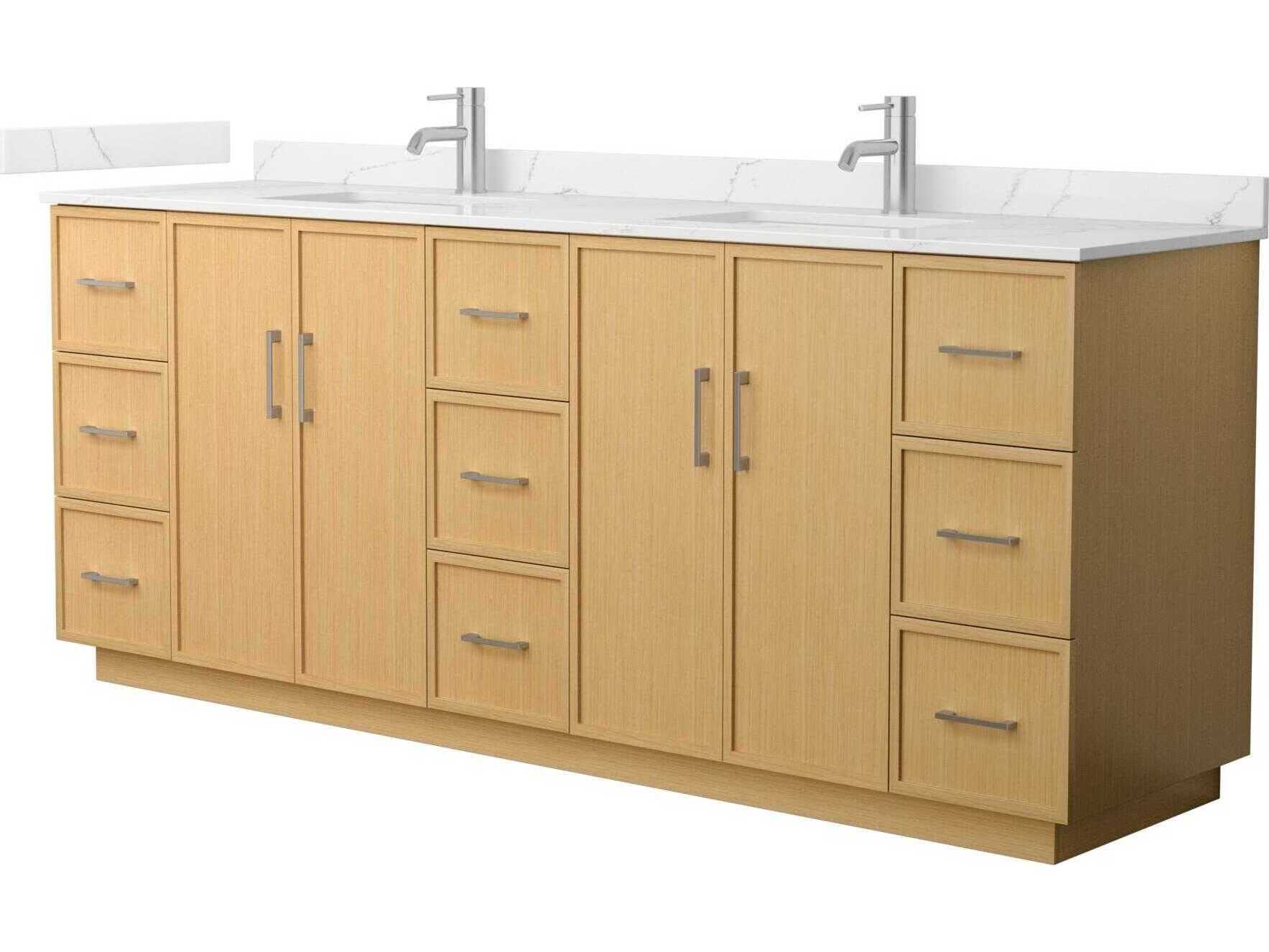 Wyndham Collection Elan-TK 84" Light Oak Vanity with Toe Kick