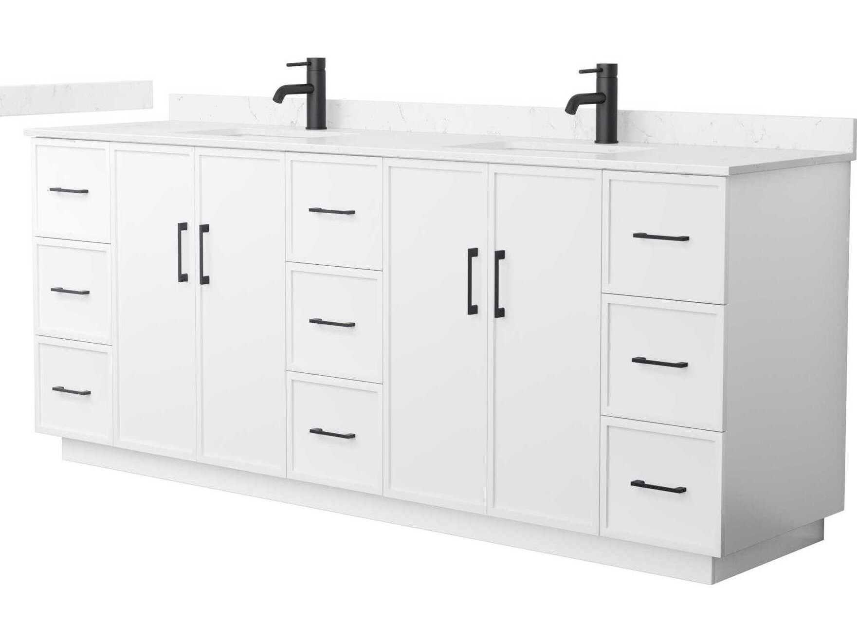 Wyndham Collection Elan-TK 84" White Vanity with Toe Kick