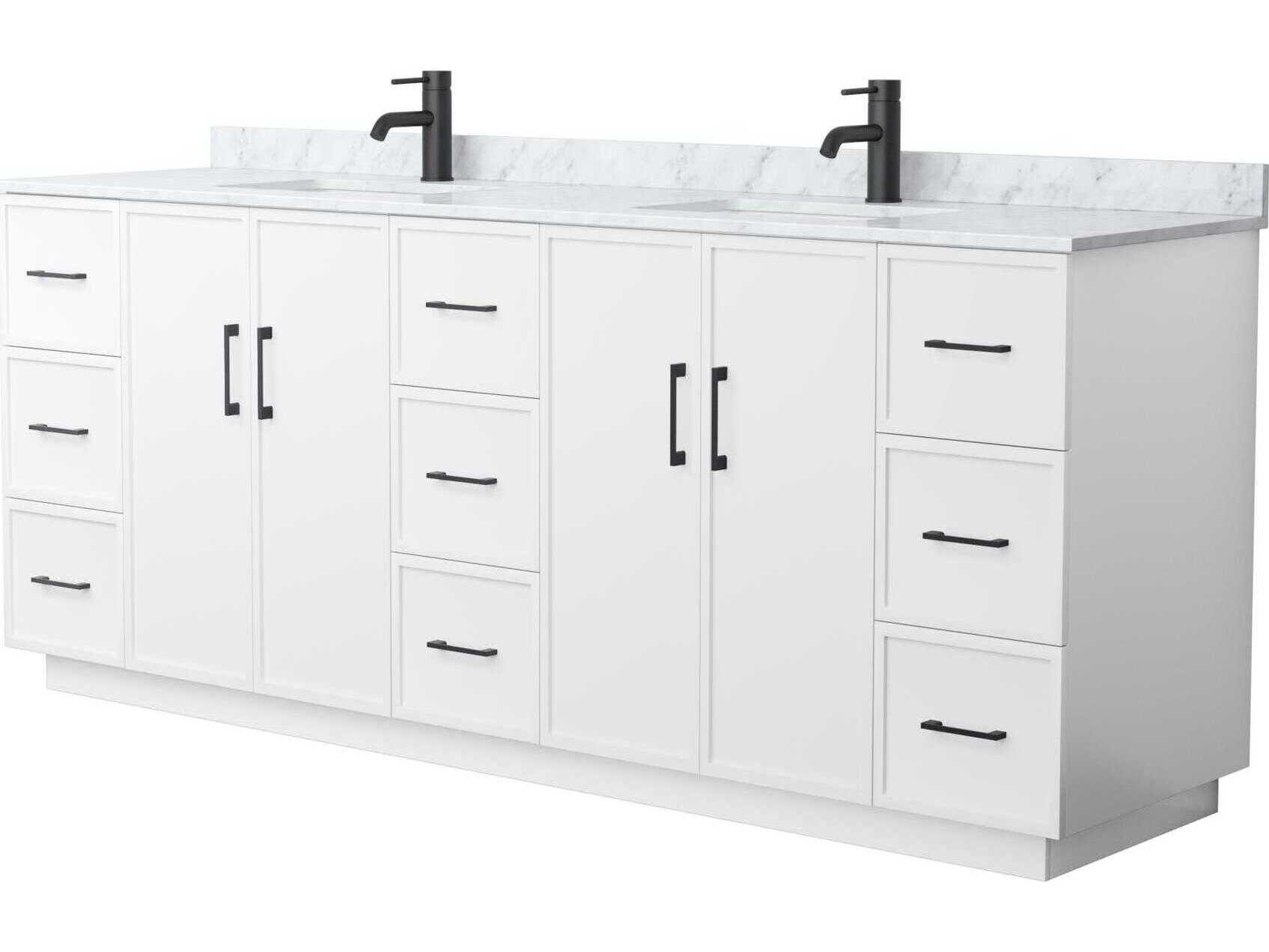 Wyndham Collection Elan-TK 84" White Vanity with Toe Kick