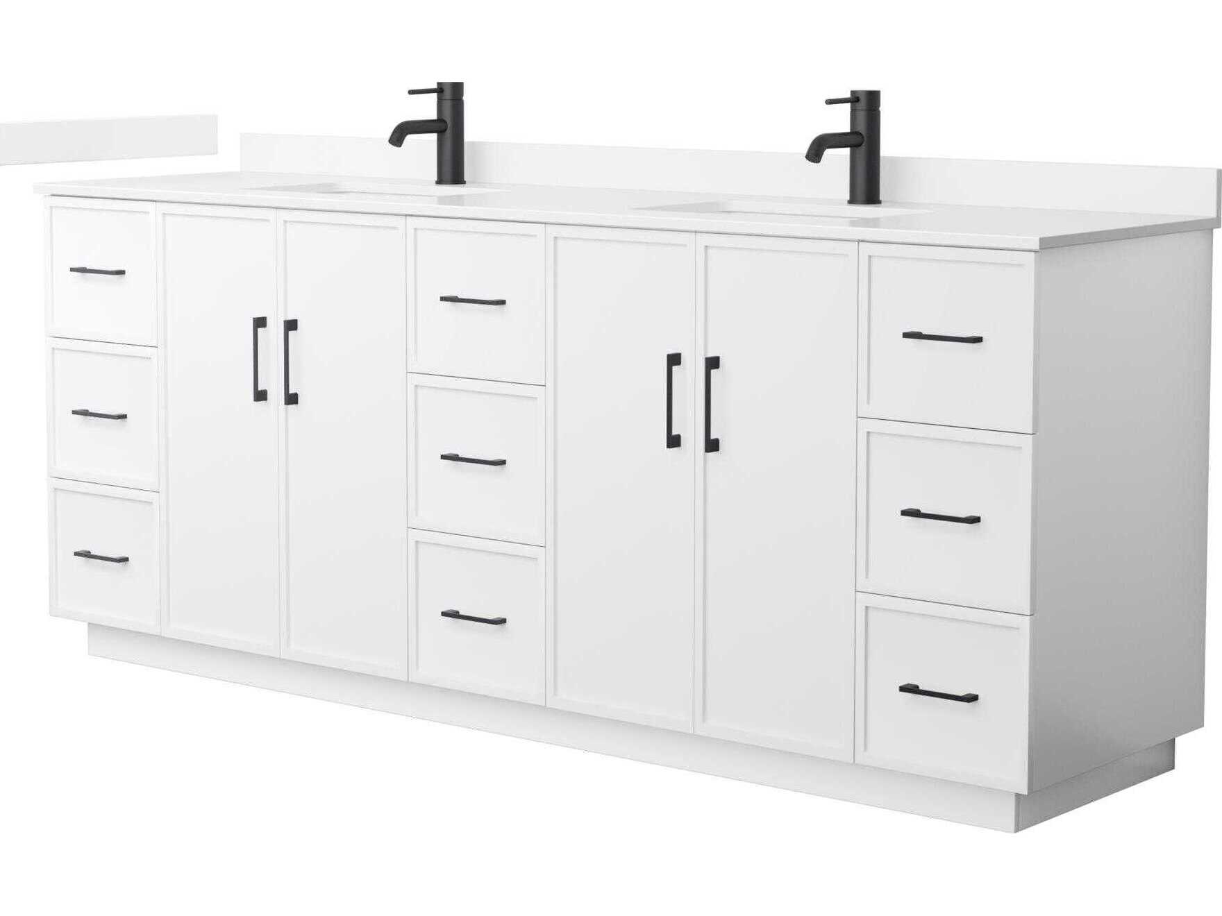 Wyndham Collection Elan-TK 84" White Vanity with Toe Kick