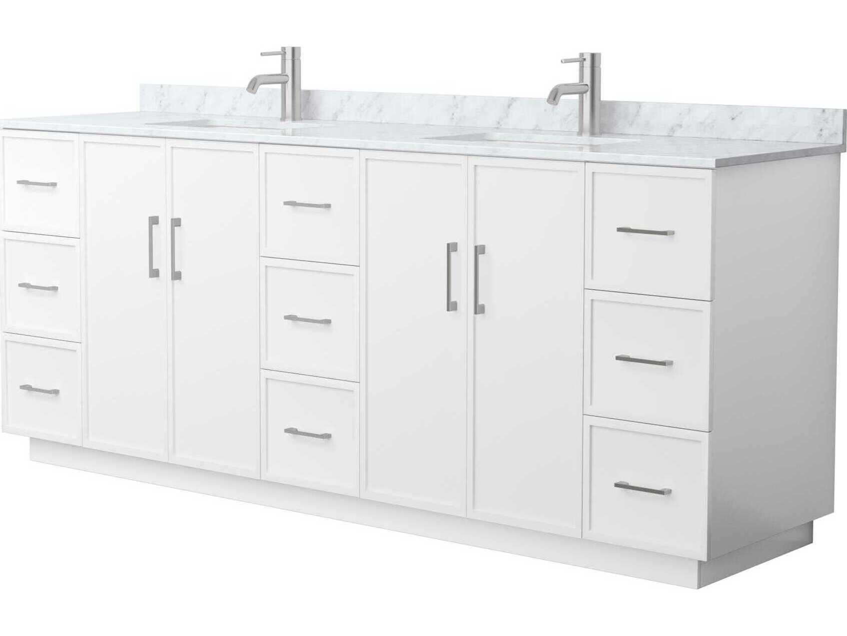 Wyndham Collection Elan-TK 84" White Vanity with Toe Kick