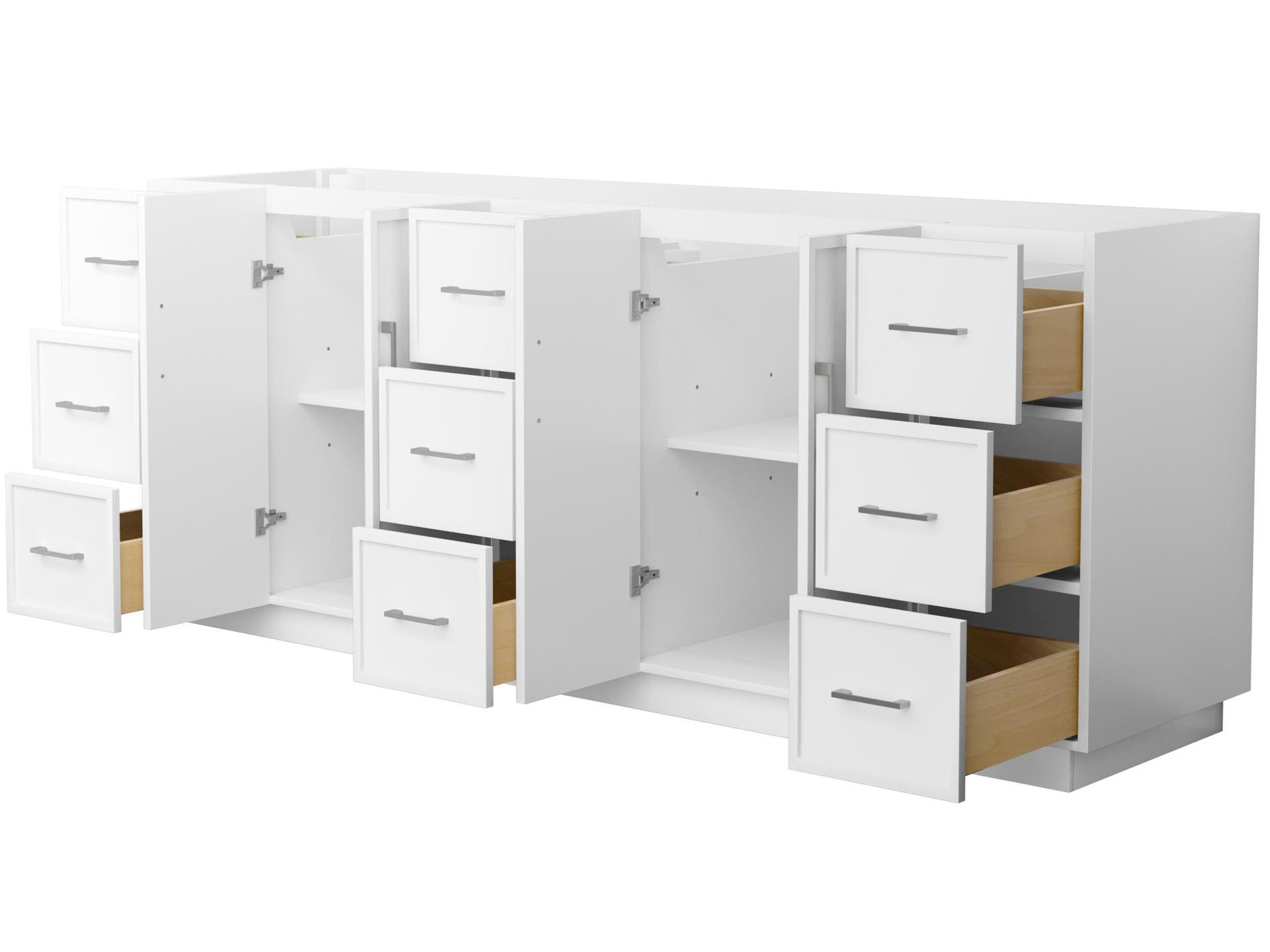 Wyndham Collection Elan-TK 83" White Vanity with Toe Kick